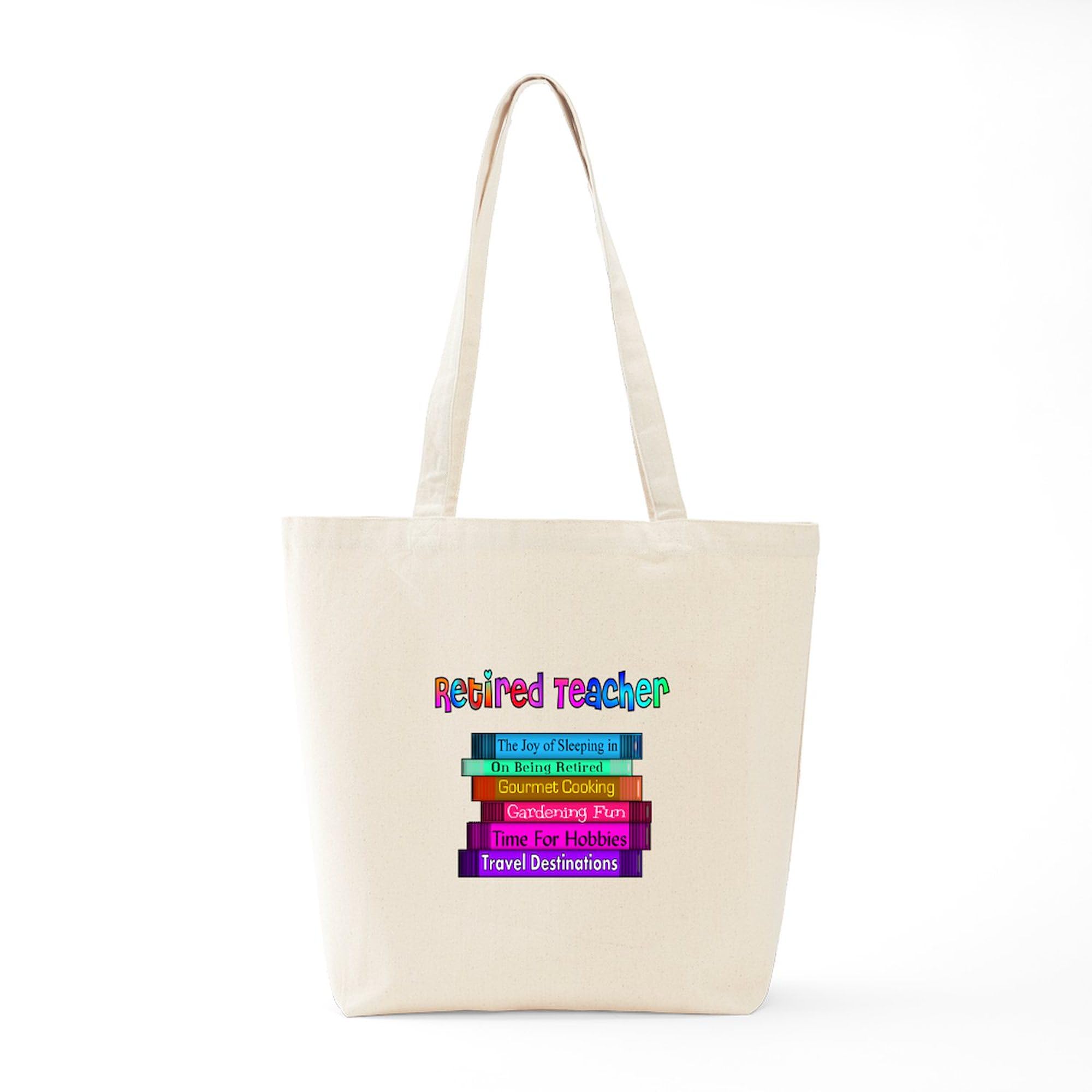 Retired Teacher Tote Bag - Natural Canvas Reusable Shopping Bag with Inspirational Design | Perfect for Teacher Appreciation Gifts, School Supplies & Grocery Shopping