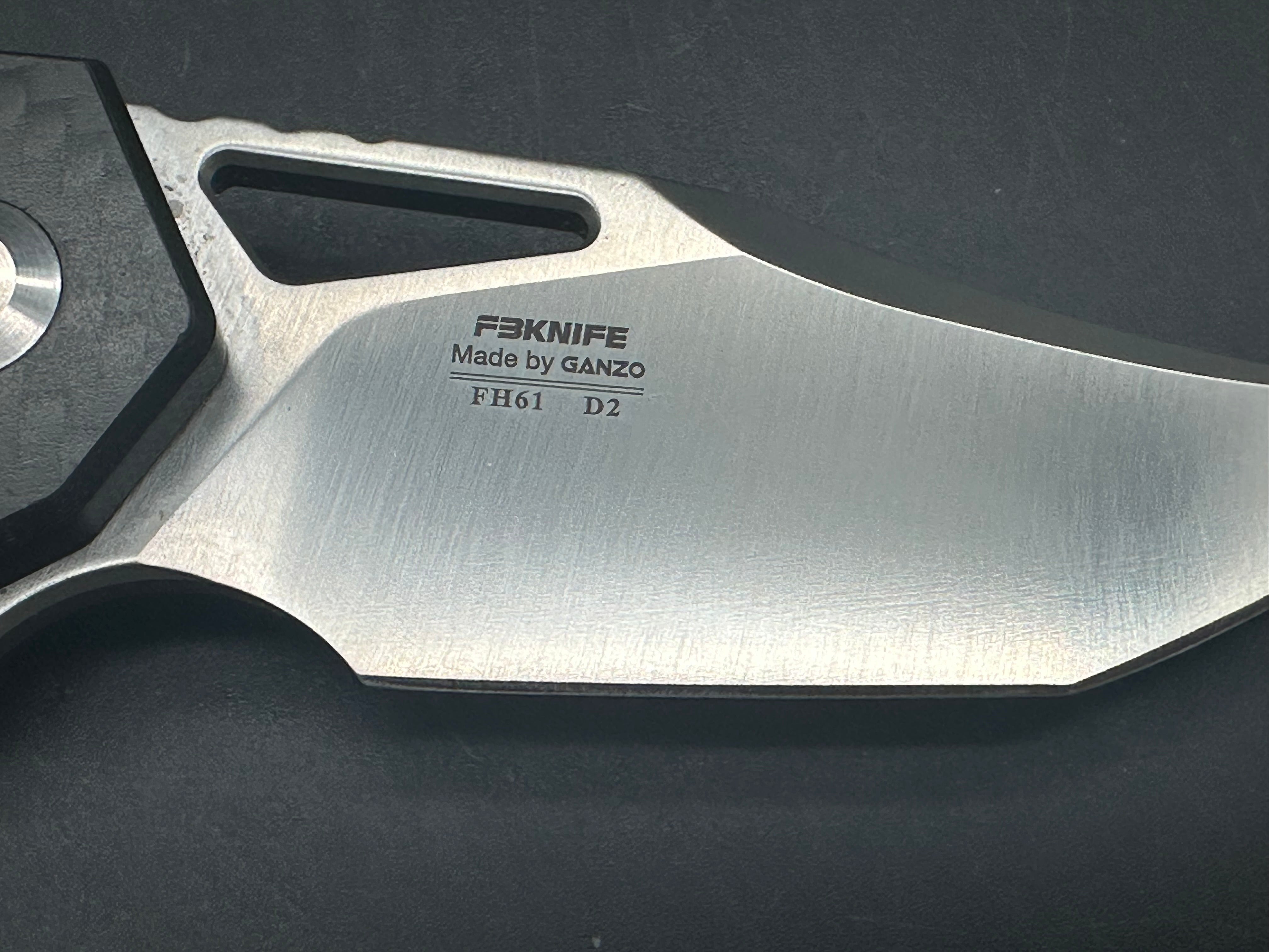 GANZO Firebird FH61 Folding Knife - D2 Steel Blade, Carbon Fiber Scales, Liner Lock - EDC Pocket Knife for Camping, Hiking & Outdoor Adventures