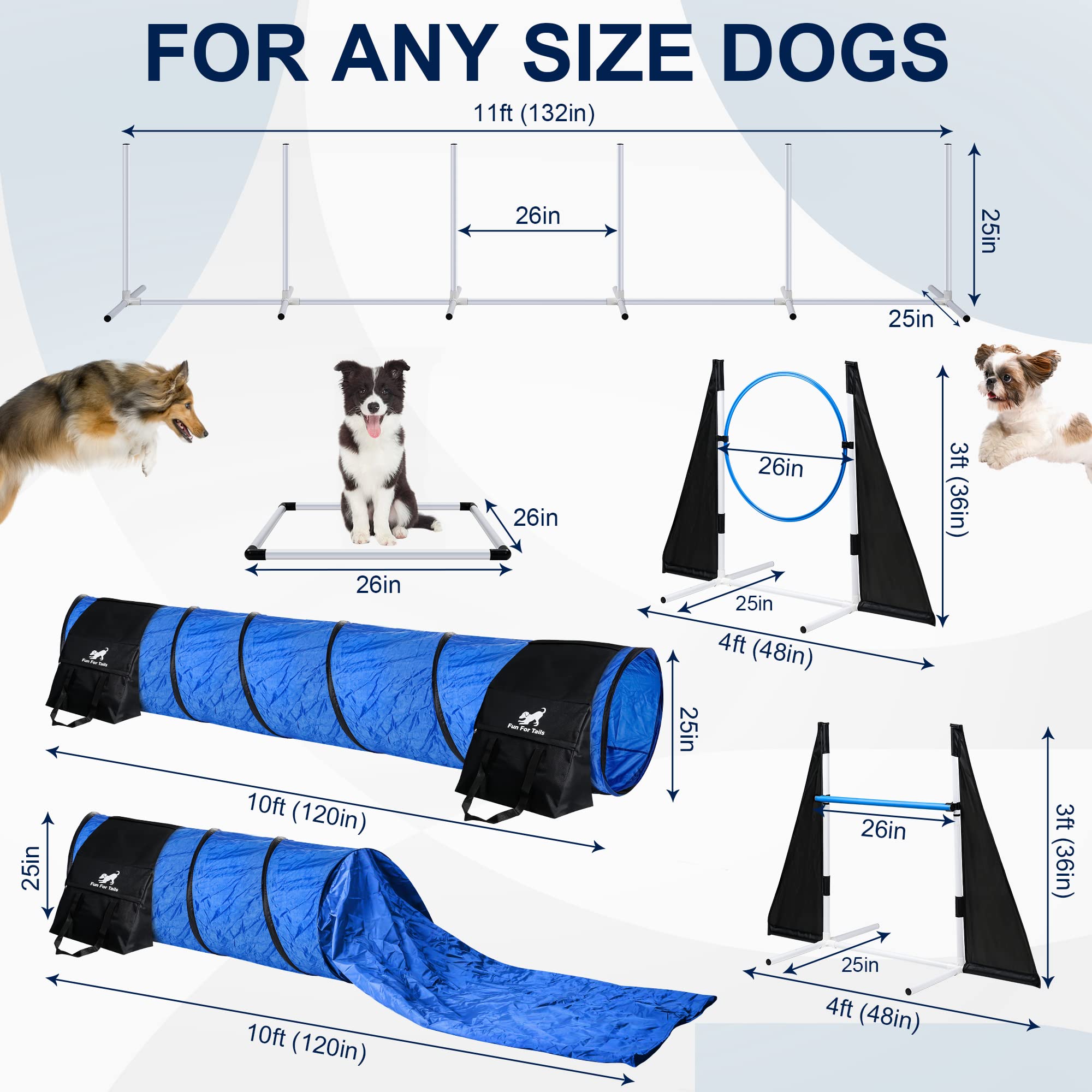 Premium Dog Agility Training Equipment Set - Adjustable Obstacle Course for Small & Large Dogs | Professional Puppy Training Tools for Backyard, Park & Competition Use | Fun Exercise & Agility Practice for Pets