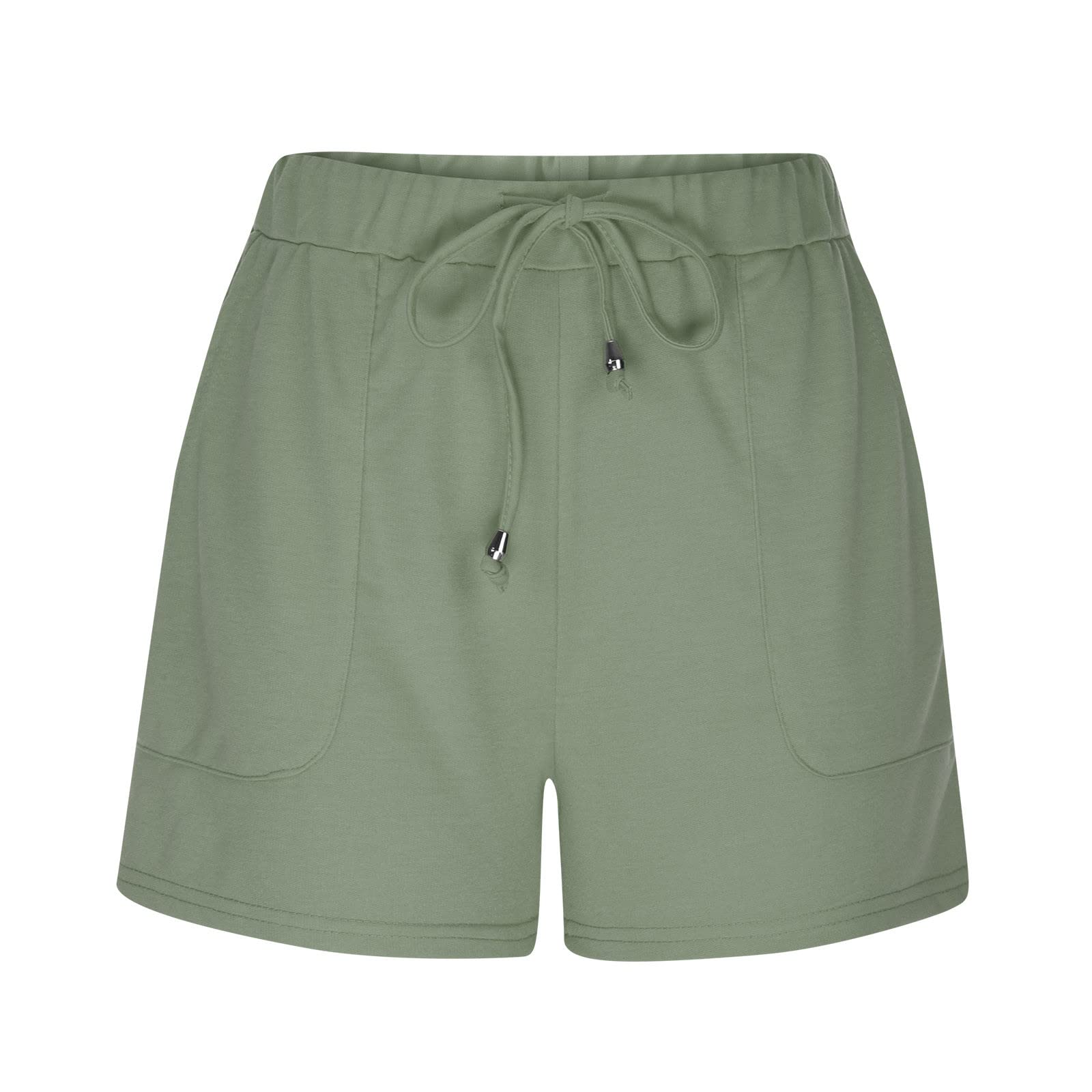 Trendy High Waist Shorts for Women - Summer Casual Lounge Pants with Pockets for Beach & Home