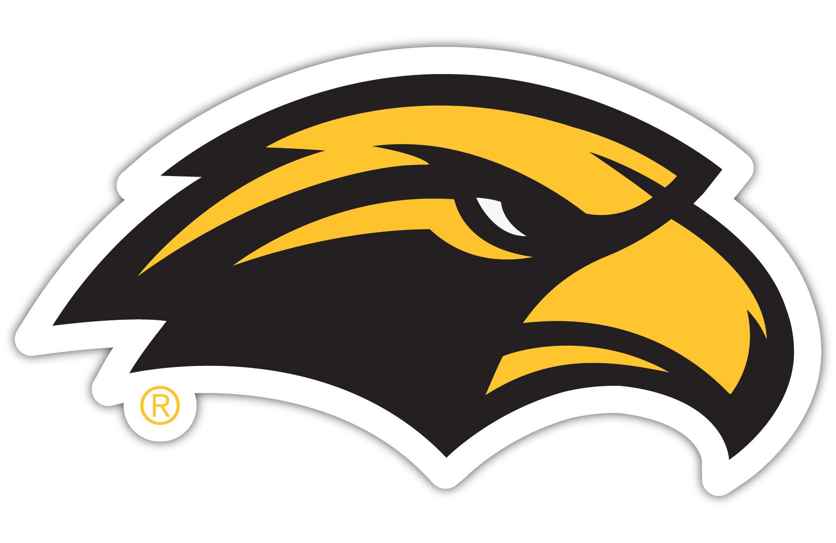 Official Southern Mississippi Golden Eagles 8-Inch Vinyl Mascot Decal Sticker 4-Pack - NCAA Licensed College Team Car, Laptop & Wall Decor