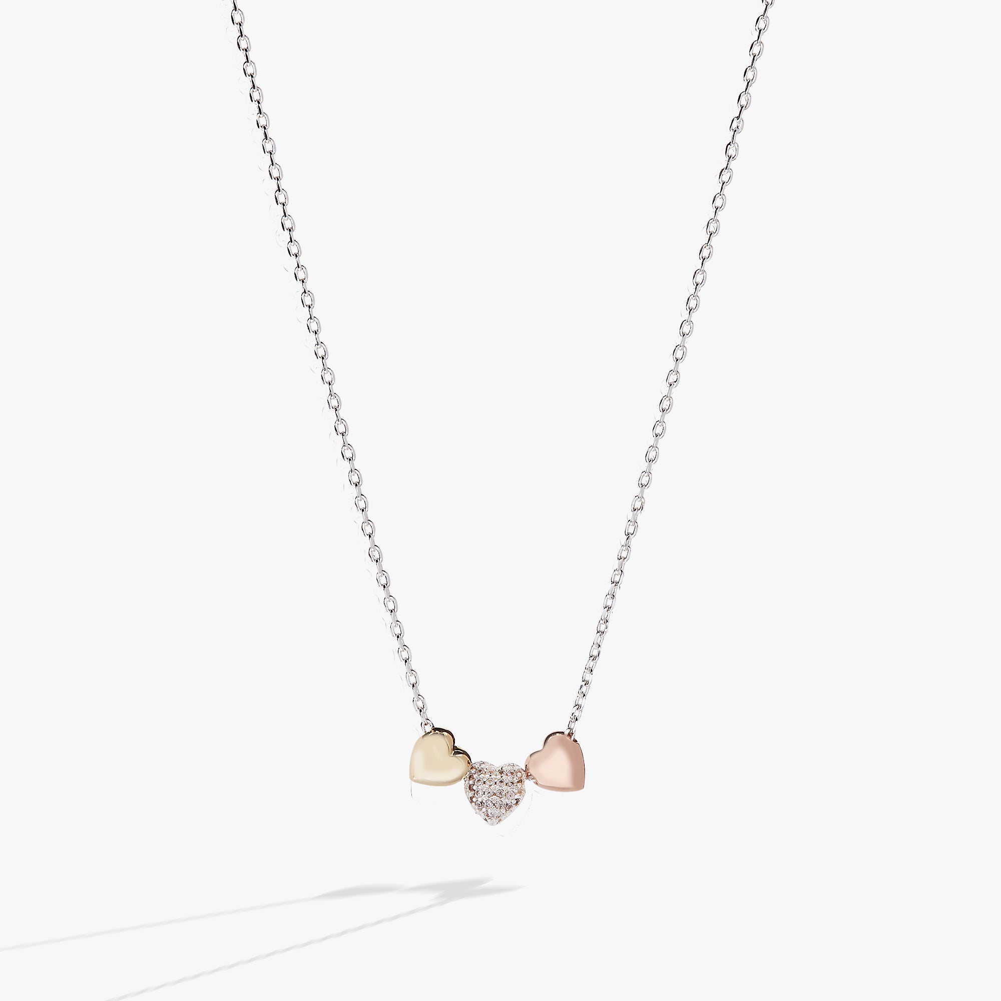 Crystal Heart Slider Necklace - Adjustable Silver Chain for Women | Perfect for Valentine's Day, Anniversary & Romantic Gifts