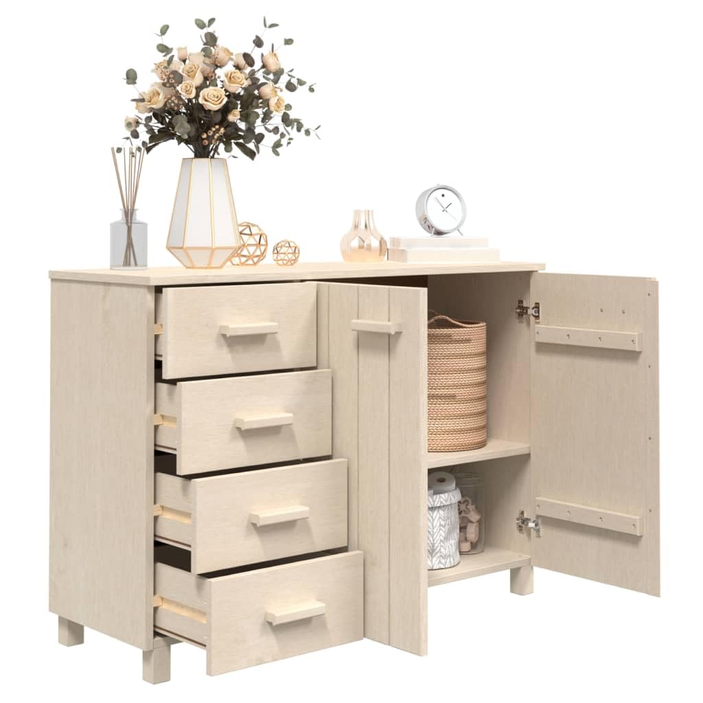vidaXL Solid Wood Pine Sideboard - Bar Buffet Cabinet with Drawers for Kitchen, Dining Room & Living Room | HAMAR Honey Brown Finish | Perfect for Home Storage & Entertaining Guests