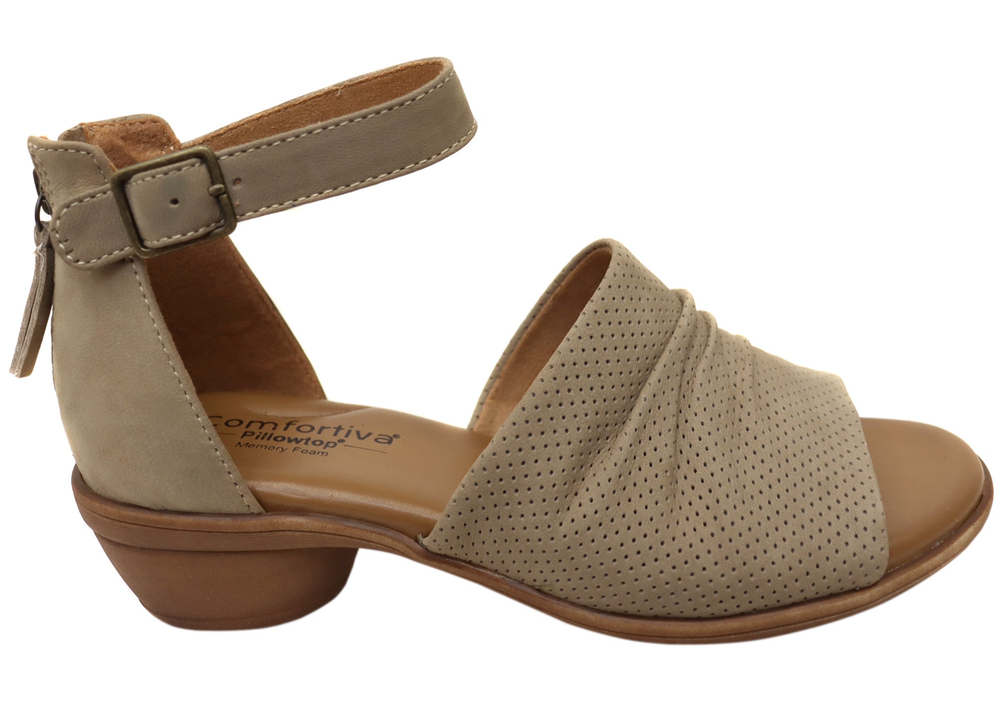 Comfortiva Newnan Women's Comfort Footbed Wide Fit Leather Sandals - Perfect for Walking, Travel & Summer Outfits