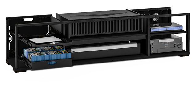 Salamander Chameleon Chicago 245 Black Oak AV Cabinet for Sony VPL-VZ1000ES Projector – Perfect for Home Theater & Media Room Setup