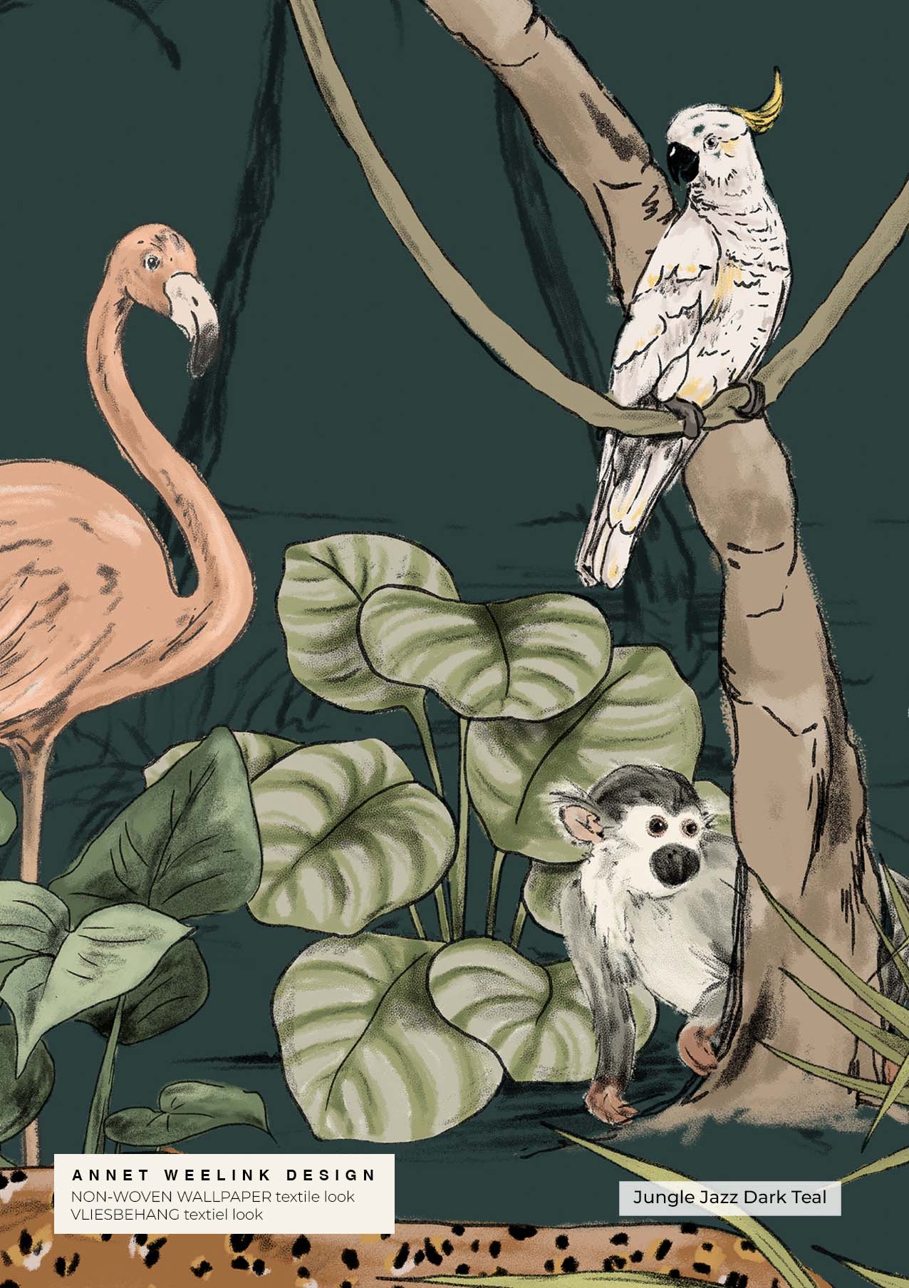 Jungle Wallpaper - Exotic Jungle Jazz Design for Home & Office Decor - Perfect for Living Rooms, Bedrooms, and Workspaces