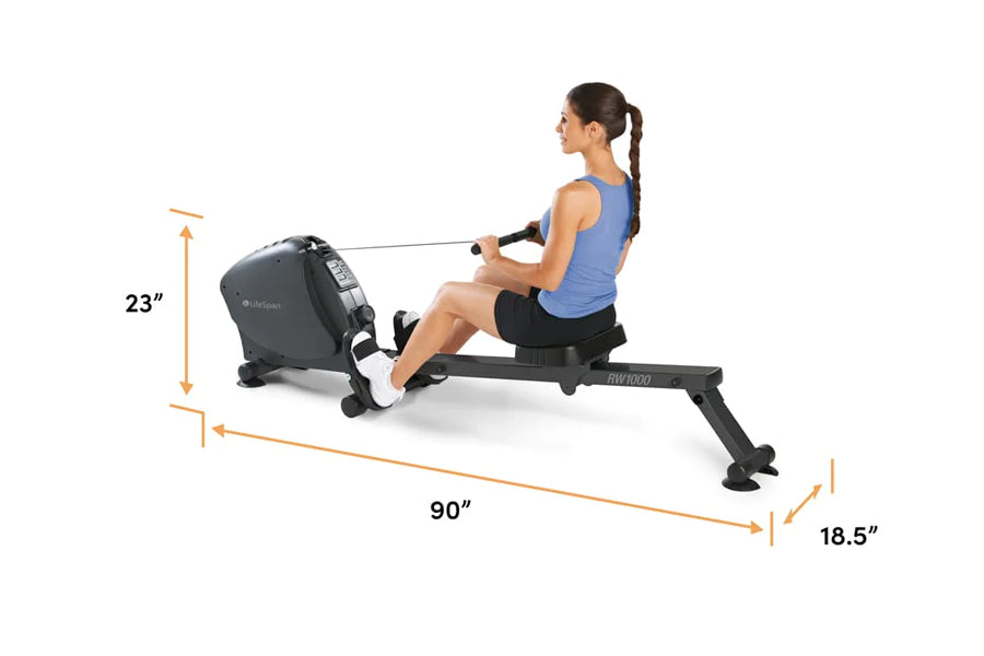 LifeSpan RW1000 Indoor Rowing Machine - Quiet Magnetic Resistance Rower for Home Gym, Full Body Workout - Perfect for Cardio Training, Weight Loss & Small Spaces