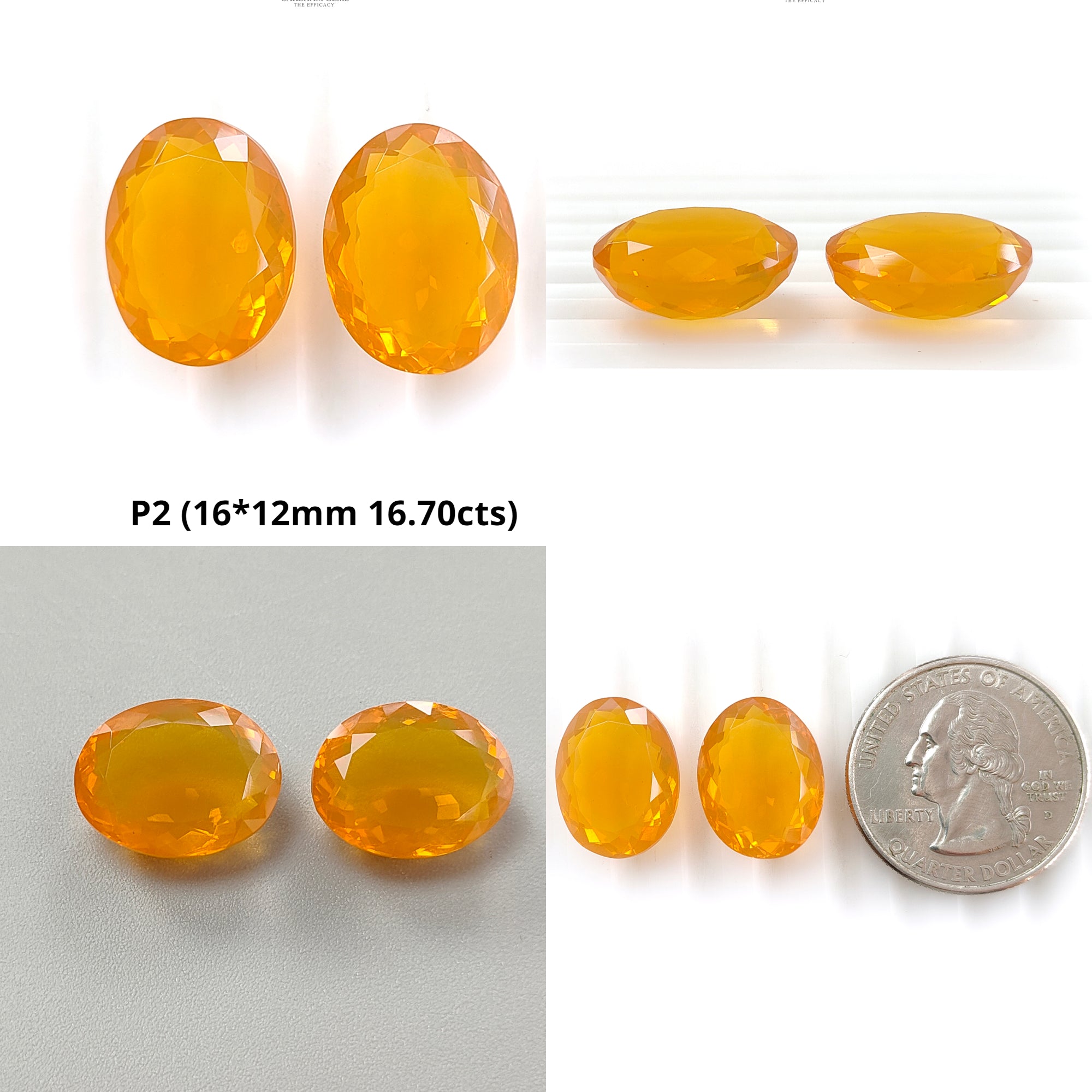 Natural Certified Mexican Yellow Fire Opal Gemstone - 16x12mm Oval Faceted Cut, Untreated Pair for Jewelry Making | Perfect for Rings, Earrings & Pendants