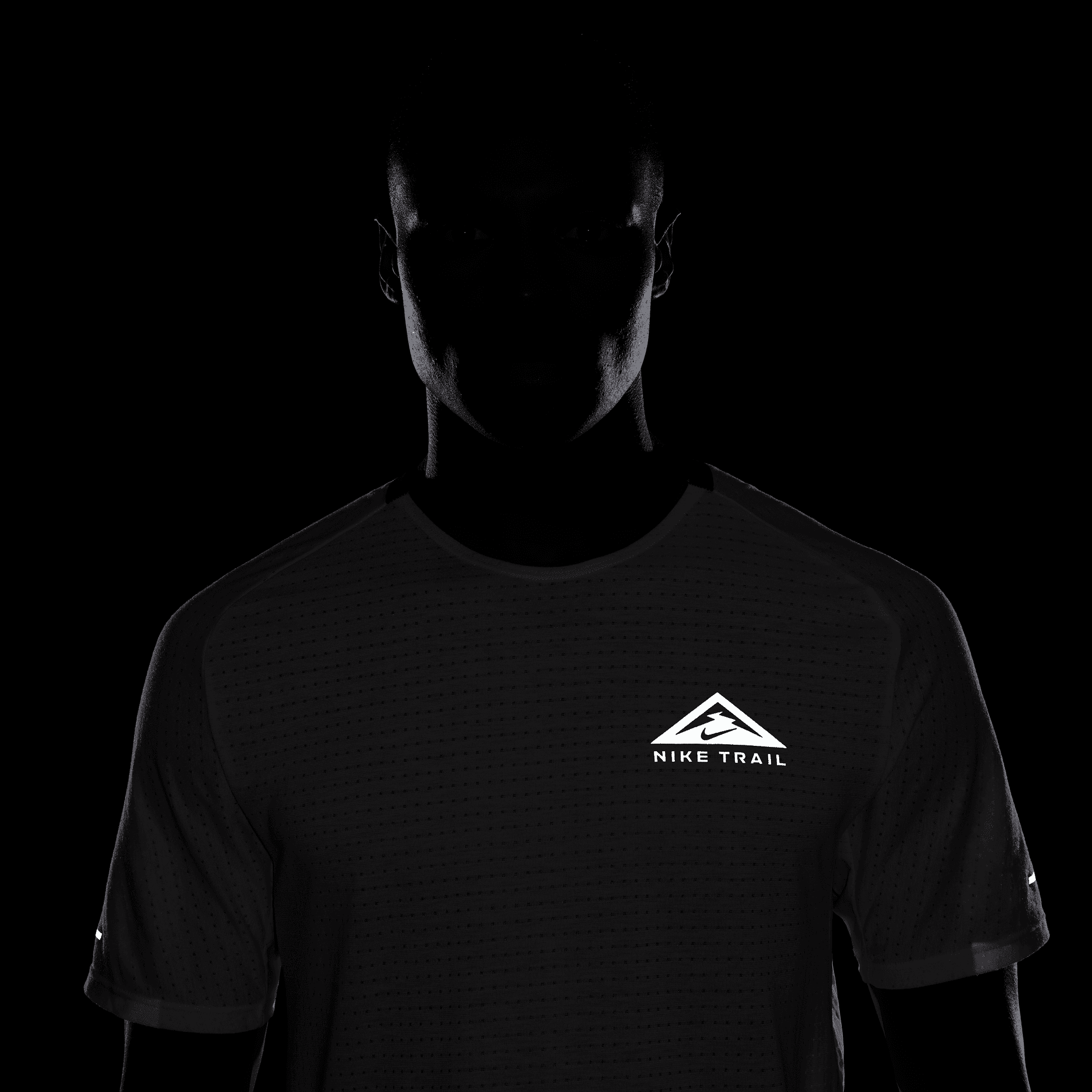 Men's DRI-FIT Trail Solar Chase Short Sleeve Running Shirt - Moisture Wicking, UV Protection (Summit White/Black) - Perfect for Trail Running, Hiking & Outdoor Workouts