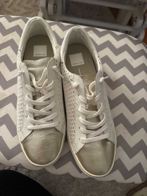 ZINA SNEAKERS BONE GOLD WOVEN - Stylish & Comfortable Women's Casual Shoes for Walking, Running & Everyday Wear | Perfect for Work, Travel & Outdoor Activities