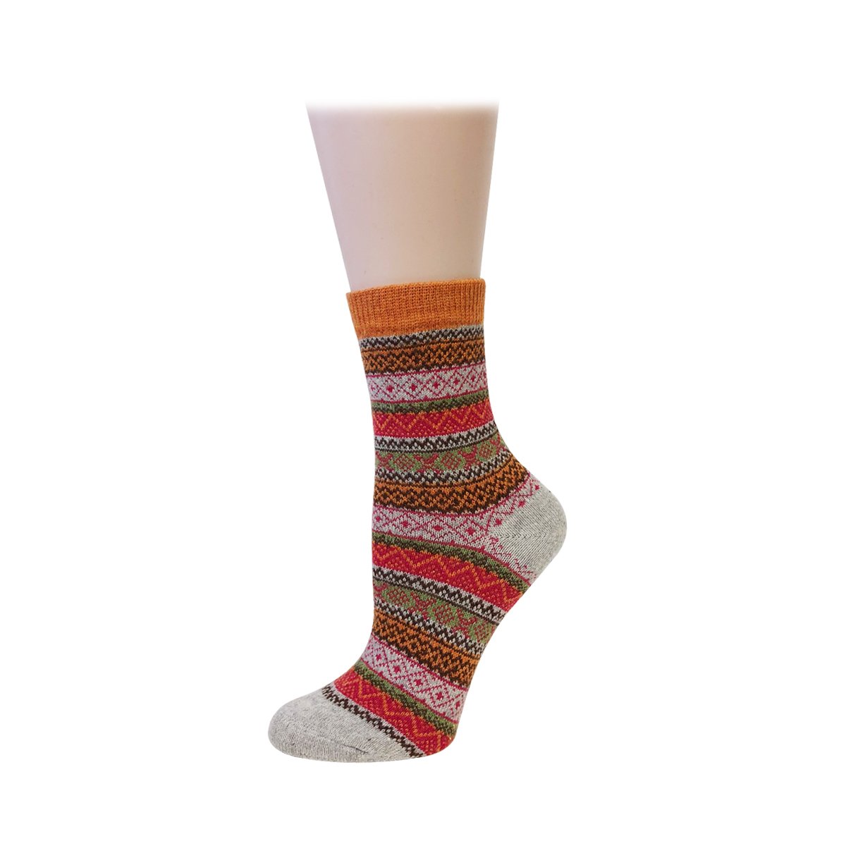 Allydrew Nordic Print Wool Socks - Soft & Warm Winter Socks for Men & Women - 5 Pairs Pack - Perfect for Hiking, Home & Office Wear
