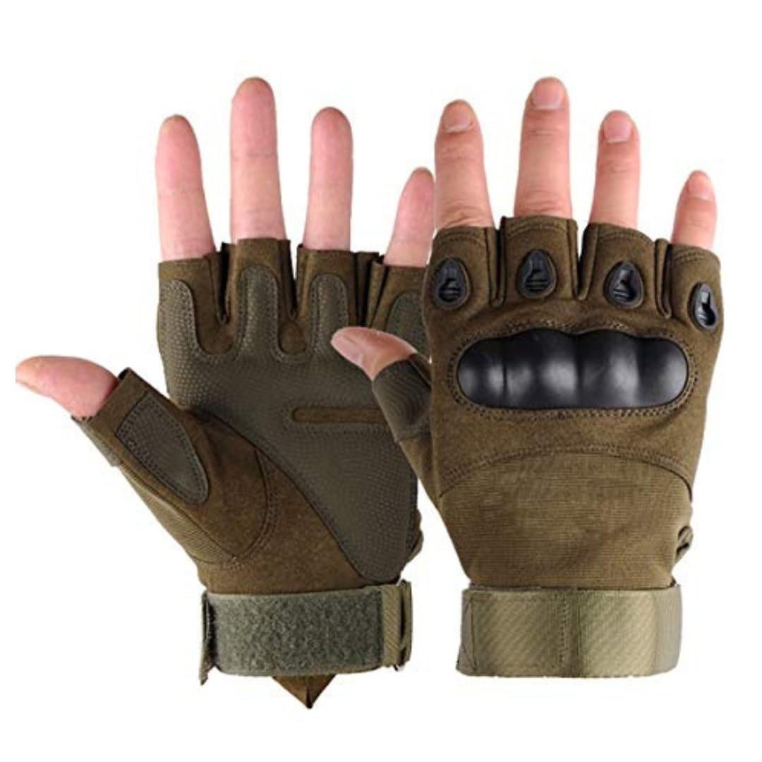 Boundless Performance Fingerless Knuckle Tactical Gloves - Breathable & Durable for Motorcycle Riding, Hiking, Tactical Shooting, Hunting & Outdoor Adventures | Perfect for Airsoft, Cycling & Winter Sports | Ideal for Cold Weather Protection & Grip Enhancement