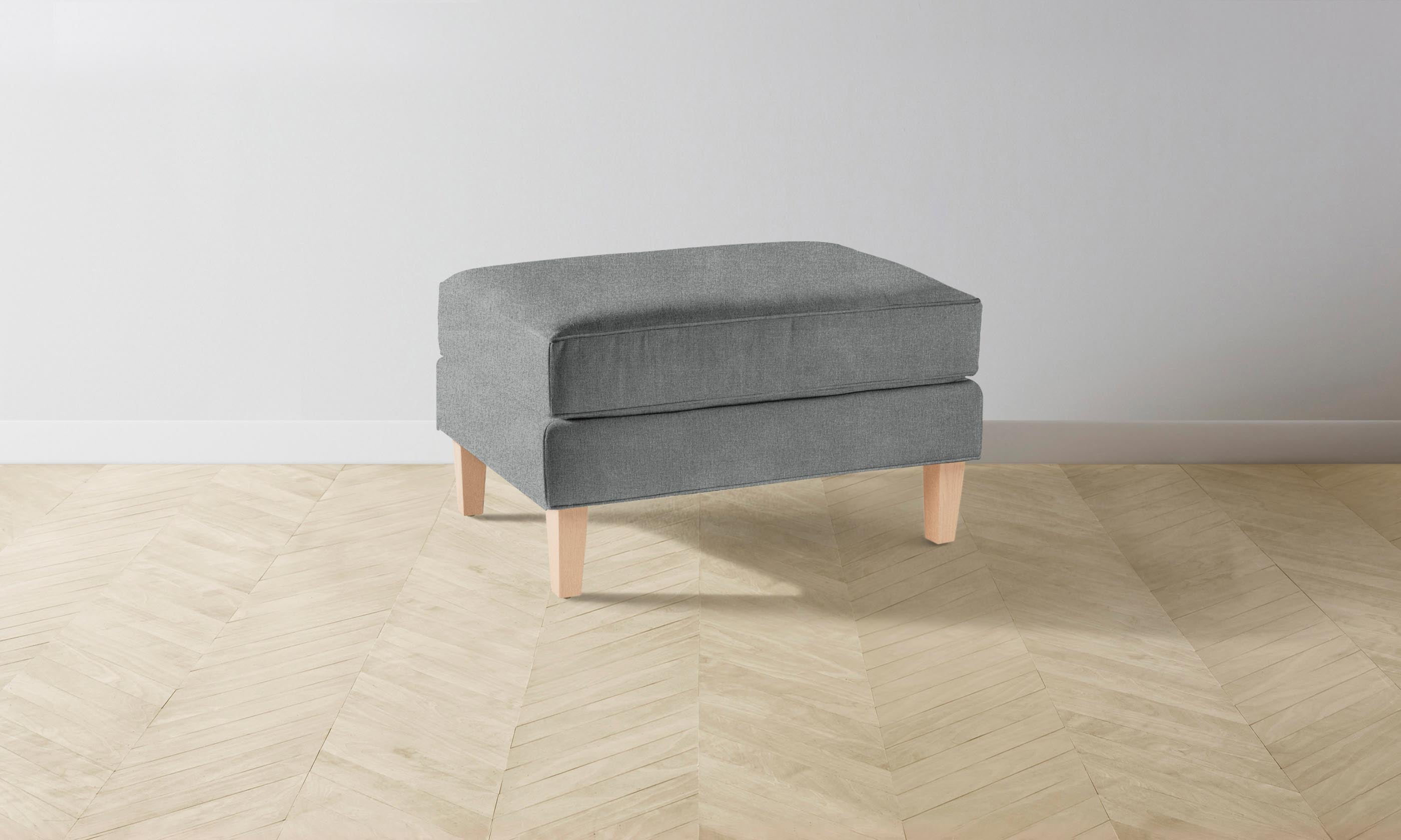 Crosby Ottoman Performance Mélange Weave Night - Stylish and Comfortable Footrest for Living Room, Bedroom, or Office - Perfect for Relaxing, Reading, or Extra Seating