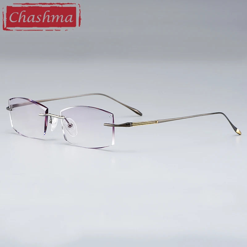 Lightweight Titanium Rimless Square Eyeglasses for Men - Premium Comfort & Style - Perfect for Office, Reading & Everyday Wear