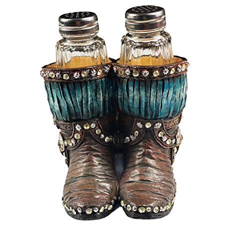 Western Brown and Teal Boots