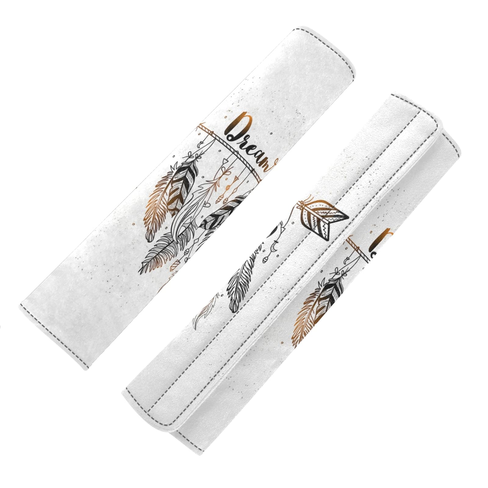Boho Ethnic Arrow & Feather Dream Catcher Adjustable Car Seat Belt Pad Cover - Universal Shoulder Strap Cushion for Adults & Kids | Comfortable Driving Accessory for Long Trips & Daily Commutes