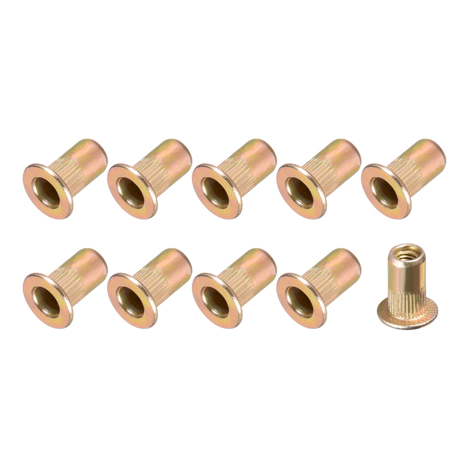 METALLIXITY Rivet Nuts (M3) 50Pcs - Carbon Steel Knurled Threaded Insert Nuts for Furniture Assembly & Mechanical Fastening - Durable Multicolored Fasteners for DIY Projects & Home Repairs