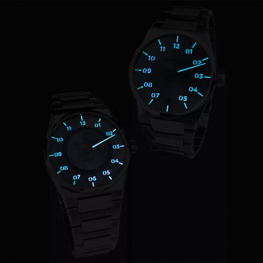 Kaenos Open Date 40mm Ice Blue Stainless Steel Watch for Men - Luxury Dress & Business Timepiece - Perfect for Office, Formal Events & Everyday Wear