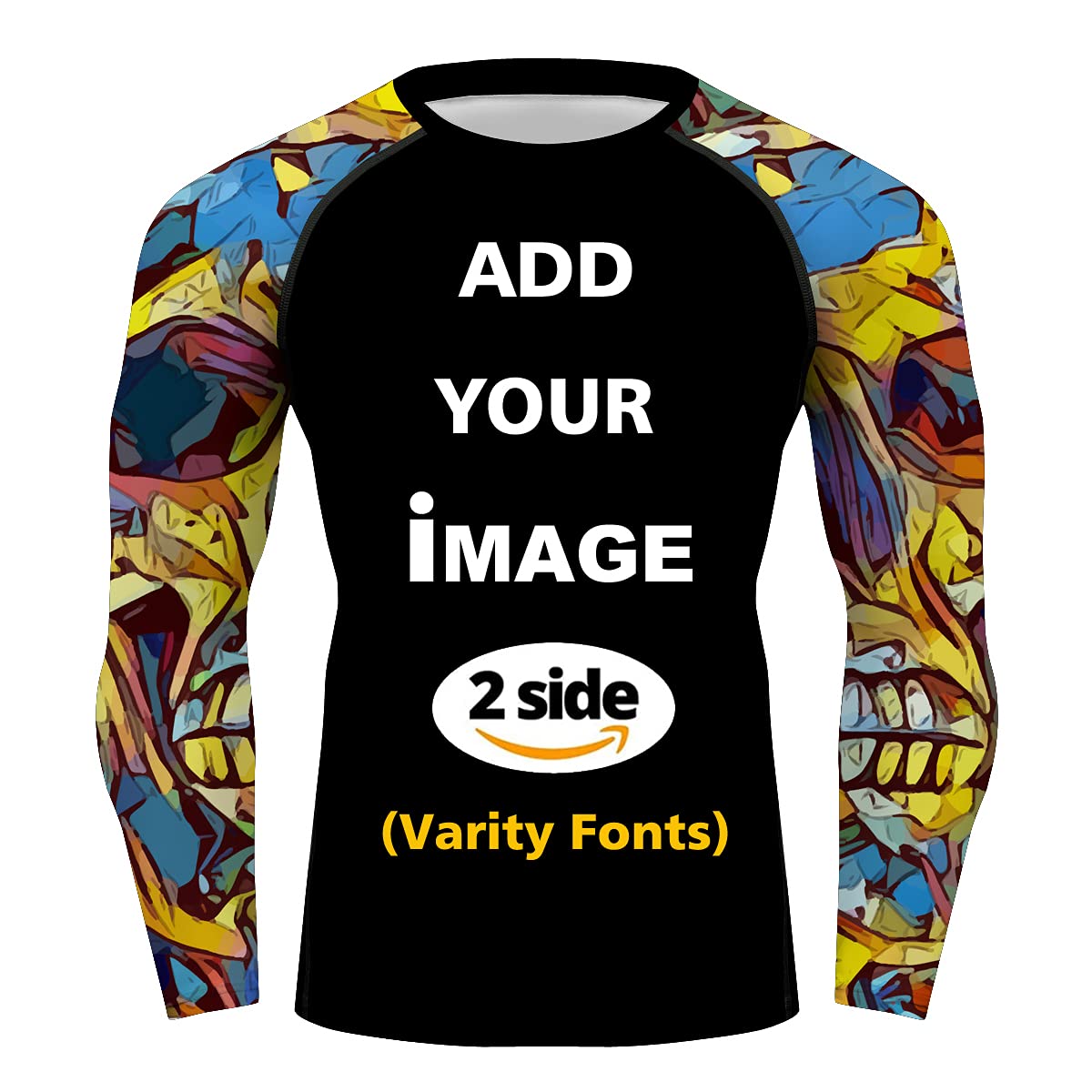 Custom Printed Compression Long Sleeve T-Shirts for Men & Women - Moisture Wicking Workout Shirts for Gym, Running & Fitness Training