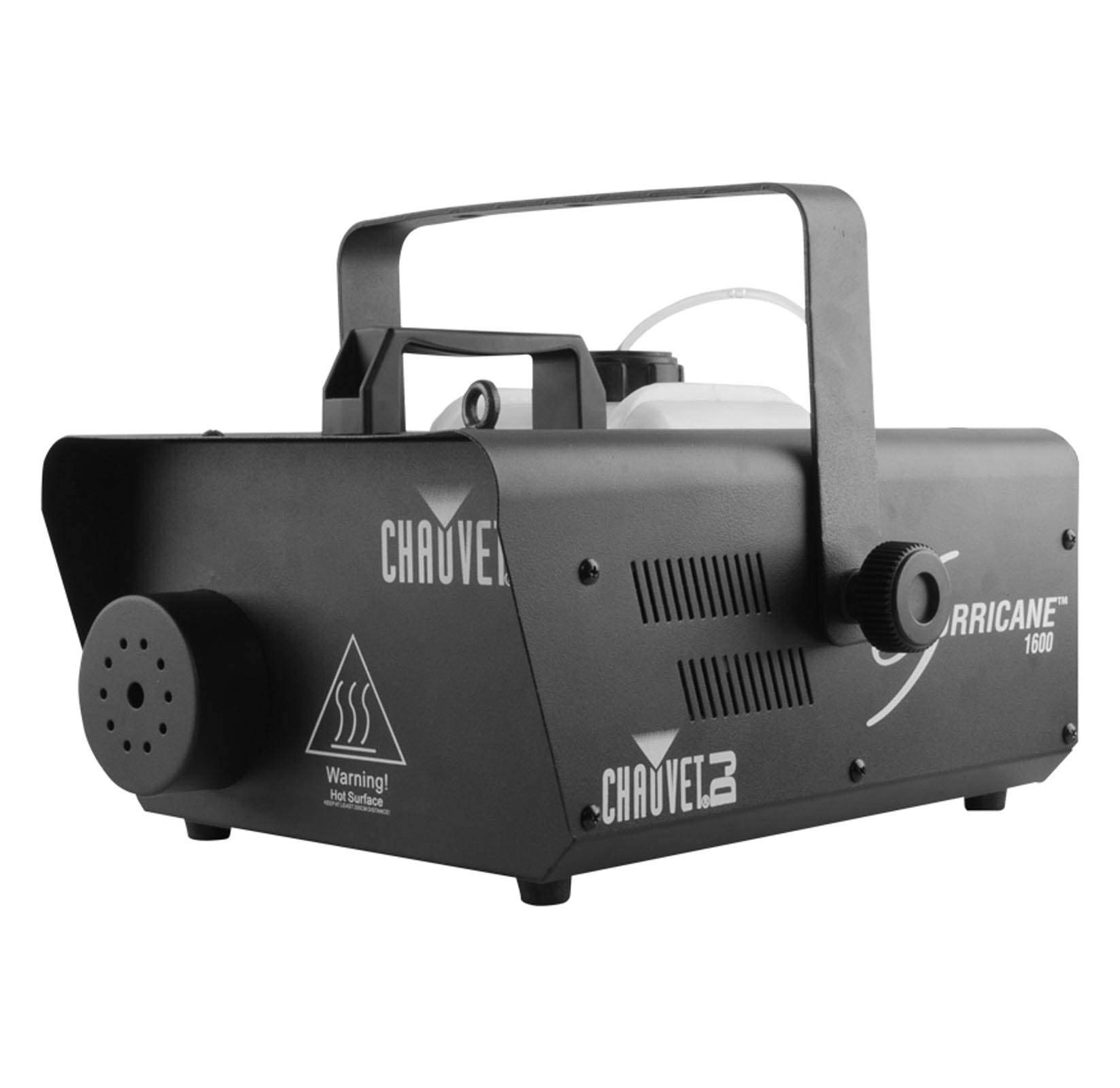 CHAUVET DJ Hurricane 1600 2.4L Professional Fog Machine with 2 Pack High Density Fog Juice - Perfect for DJ Shows, Halloween Parties, Concerts & Stage Performances