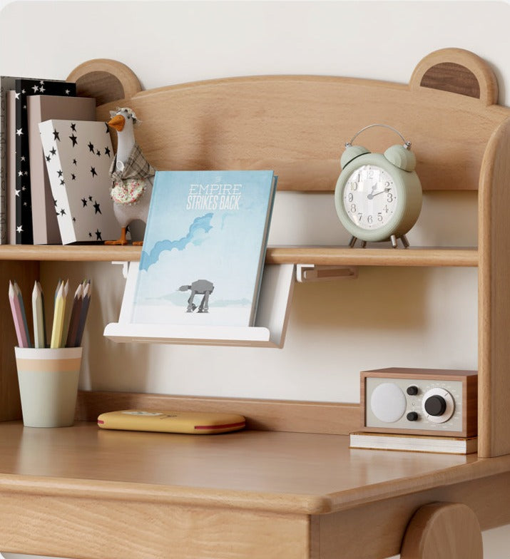 Premium Oak & Beech Solid Wood Multi-Layer Desktop Shelf - Sturdy & Stylish Organizer for Home Office, Study, or Workspace - Perfect for Books, Plants, and Office Supplies