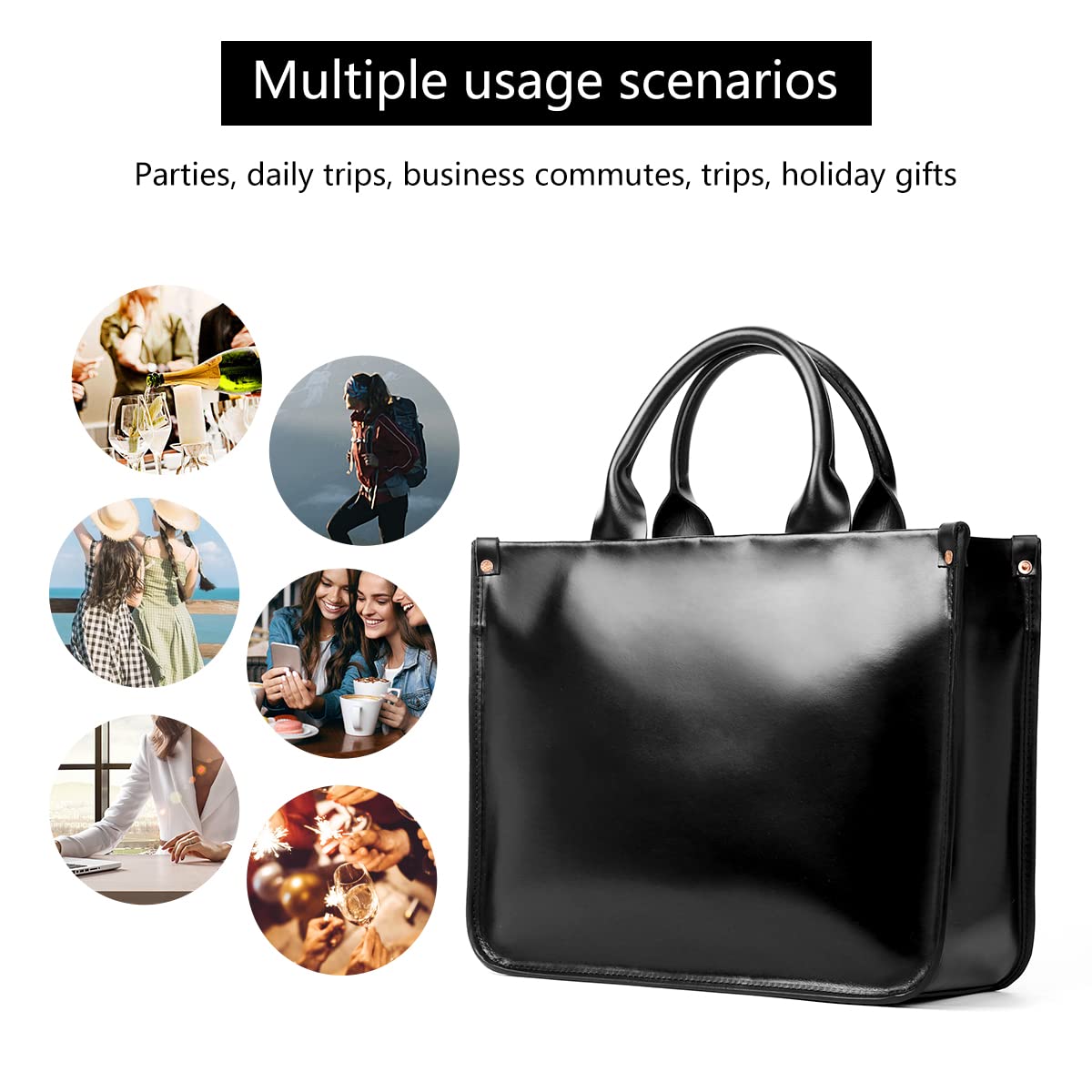 Genuine Leather Tote Bag for Women - Large Top Handle Shoulder Purse - Stylish & Durable Ladies Handbag for Work, Travel & Everyday Use