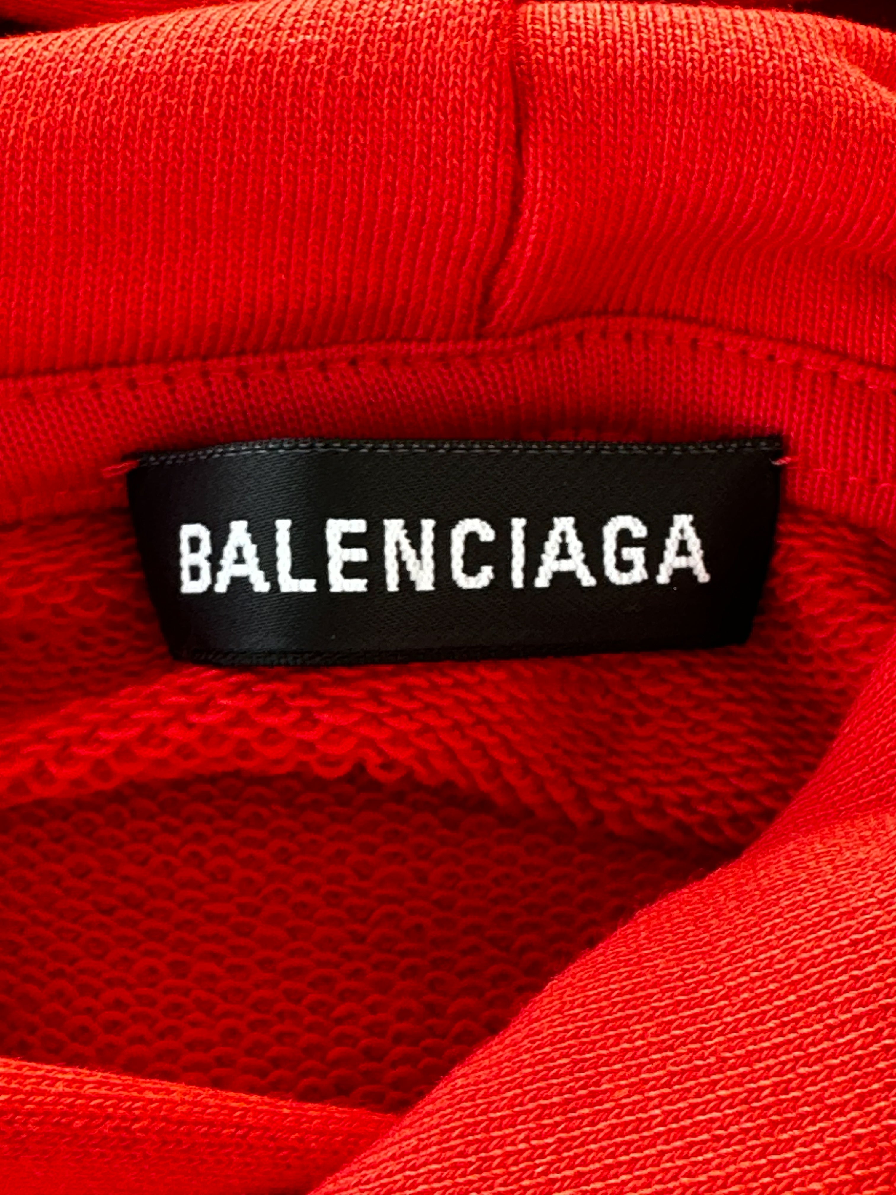 Balenciaga Red & White Logo Hoodie for Men & Women | Trendy Streetwear Fashion | Perfect for Casual Outfits, Gym & Lounge Wear