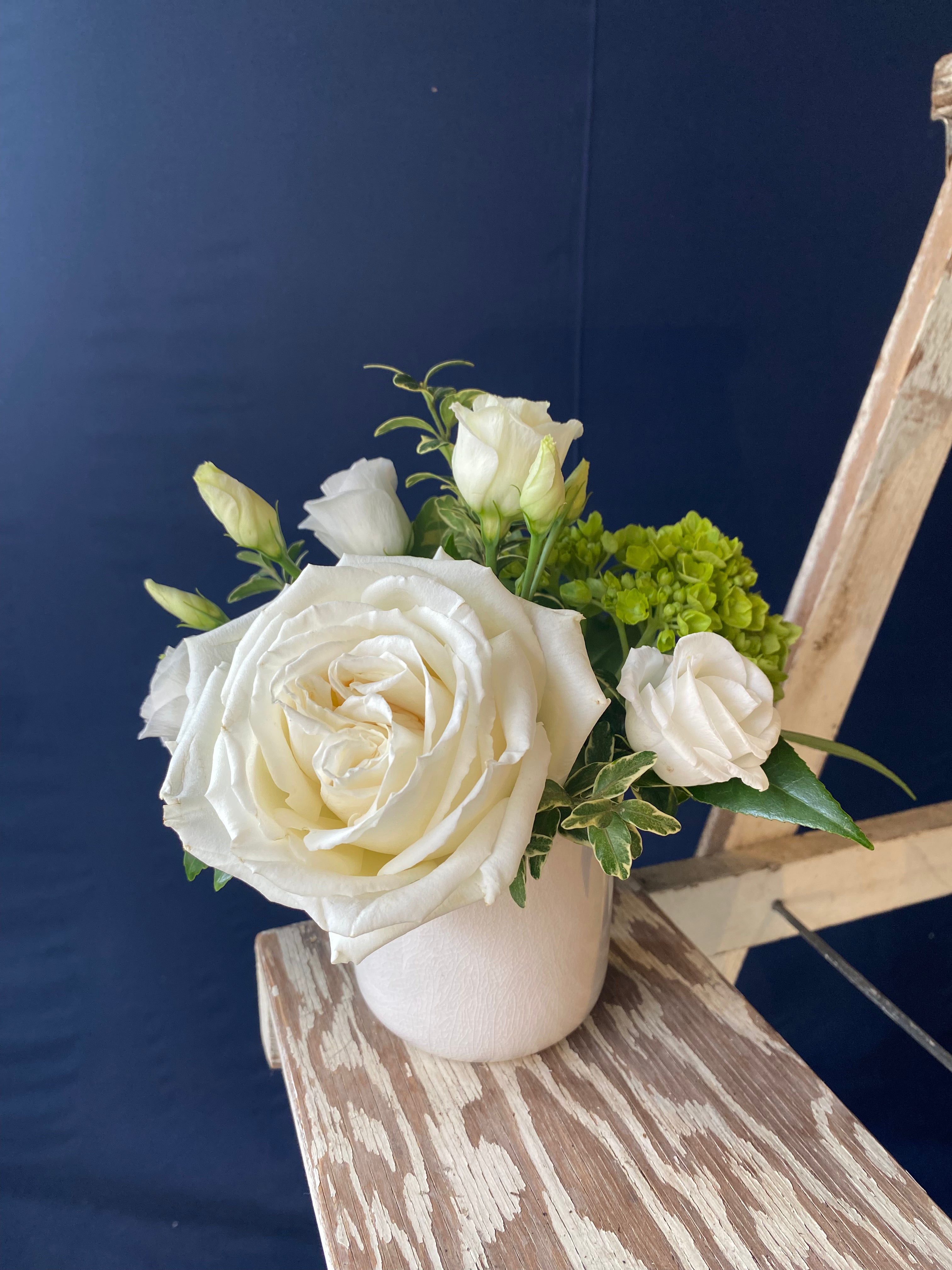 Extra Small White and Green Vase Arrangement - $40 | Perfect for Home Decor, Wedding Centerpieces & Gift Ideas