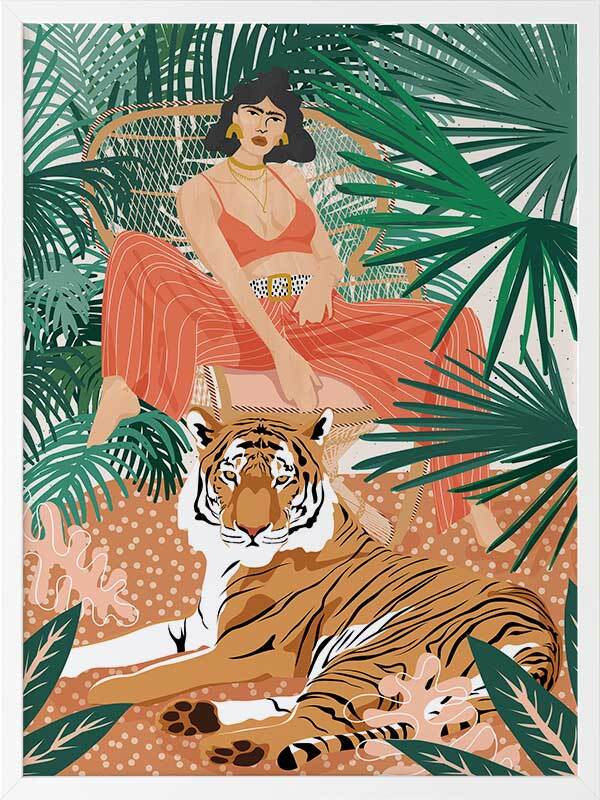 Easy Tiger Framed Art Print - Premium Wildlife Wall Decor for Home & Office - Perfect for Living Room, Bedroom, or Office Space