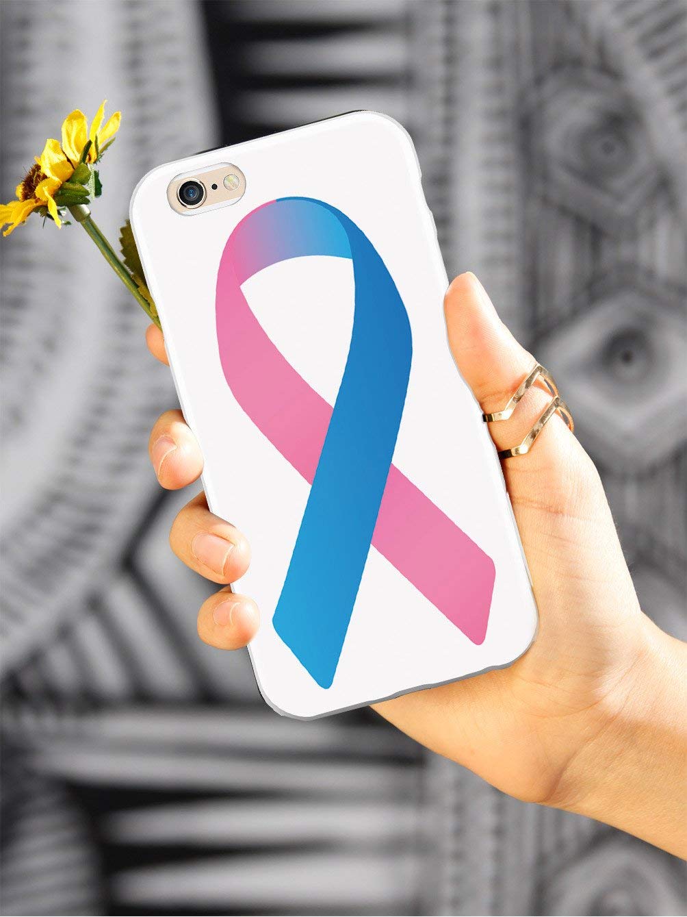 Inspired Cases - iPhone 11 Case with 3D Textured Protection - Pink & Blue Awareness Ribbon Design - Shockproof & Anti-Scratch Cover for Apple iPhone 11 - Perfect for Daily Use, Work, and Travel