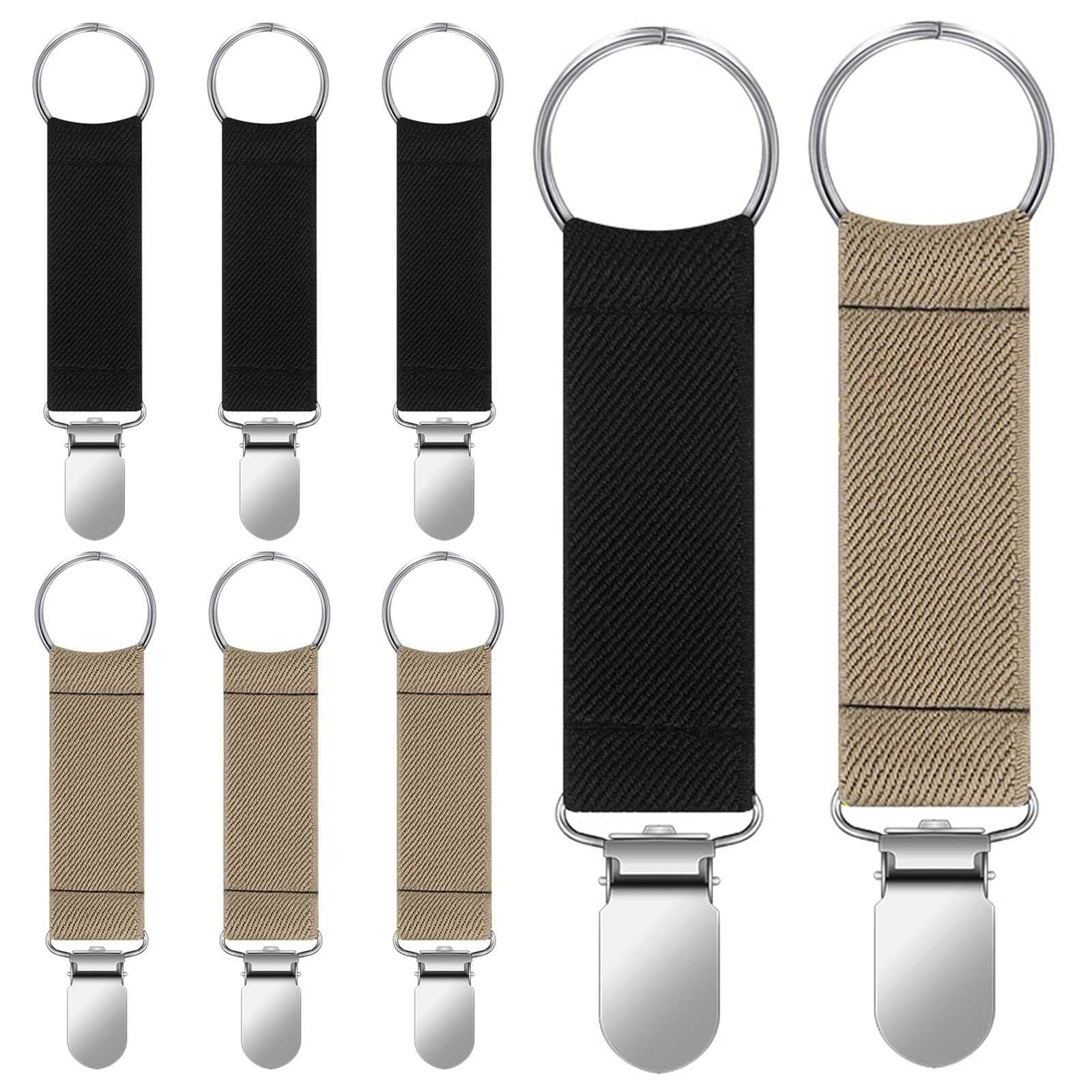 8 Pcs Elastic Hat Holder Clips - Fabric Friendly Hat Clips for Travel, Backpacks & Luggage - Adjustable Scarf and Hat Cinch Clips for Kids & Adults - Perfect for Outdoor Adventures, Hiking, and Daily Commutes