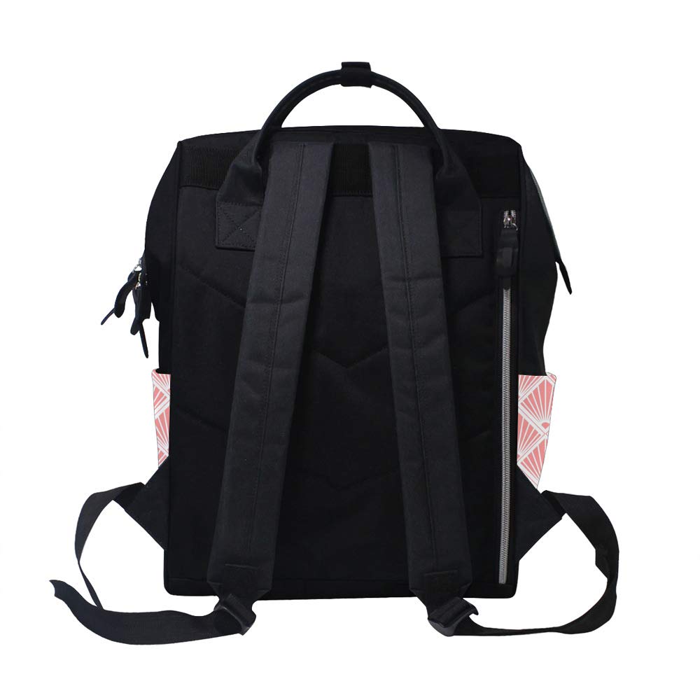 Waterproof Multifunctional Diaper Backpack for Moms - Large Capacity Baby Nappy Bag with White & Pink Design | Perfect for Nursing, Travel & Daily Use