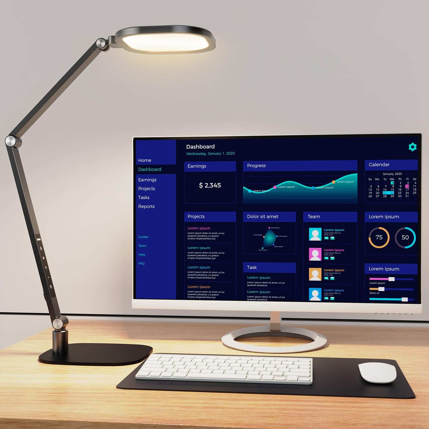 Dimmable LED Desk Lamp with Memory & Timer - 3 Color Temperatures & 10 Brightness Levels - Adjustable Swing Arm Architect Light for Home Office, Video Calls, and Computer Work - White Metal Design