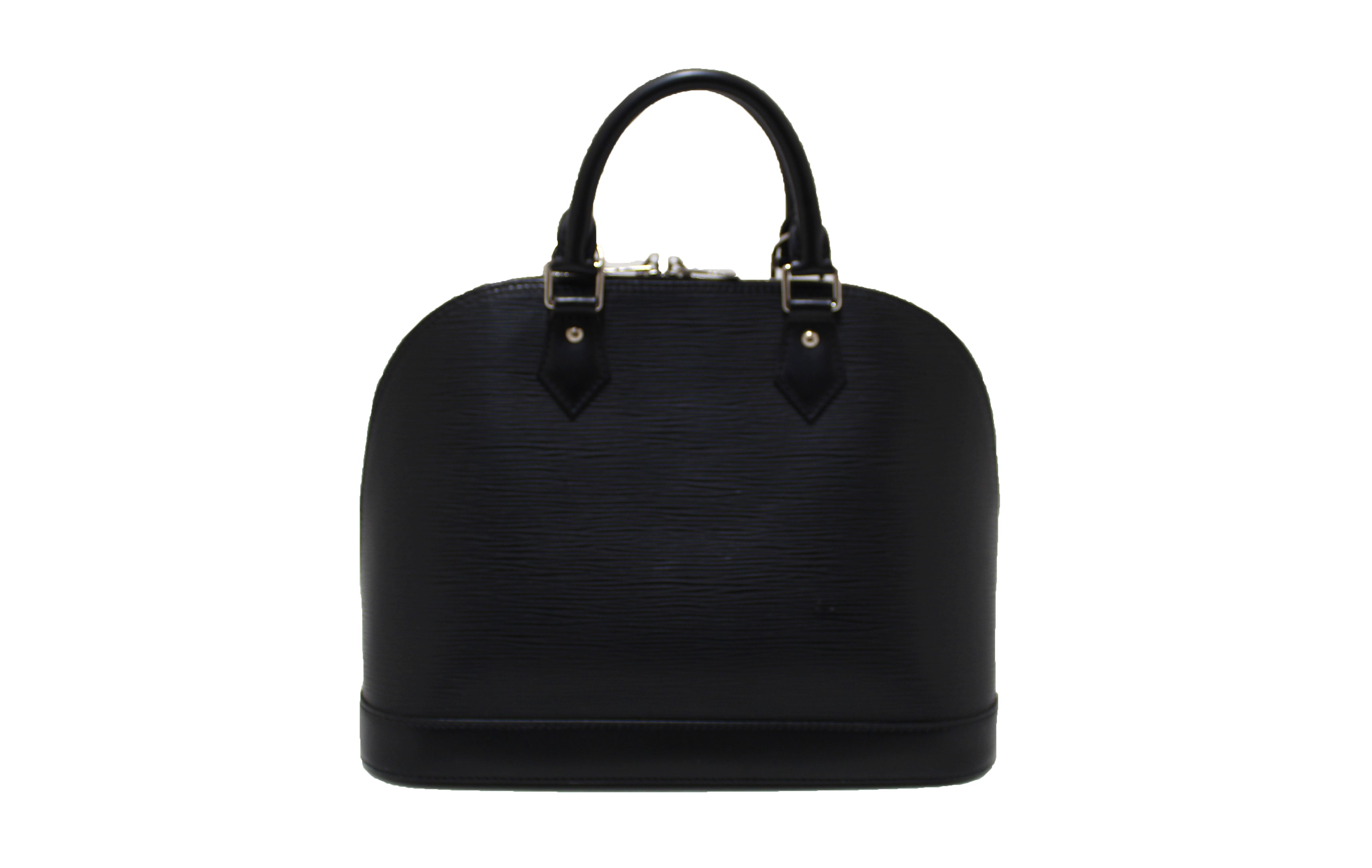 Authentic Louis Vuitton Black Epi Leather Alma PM Handbag for Women - Luxury Designer Crossbody Purse for Work, Travel & Evening Events