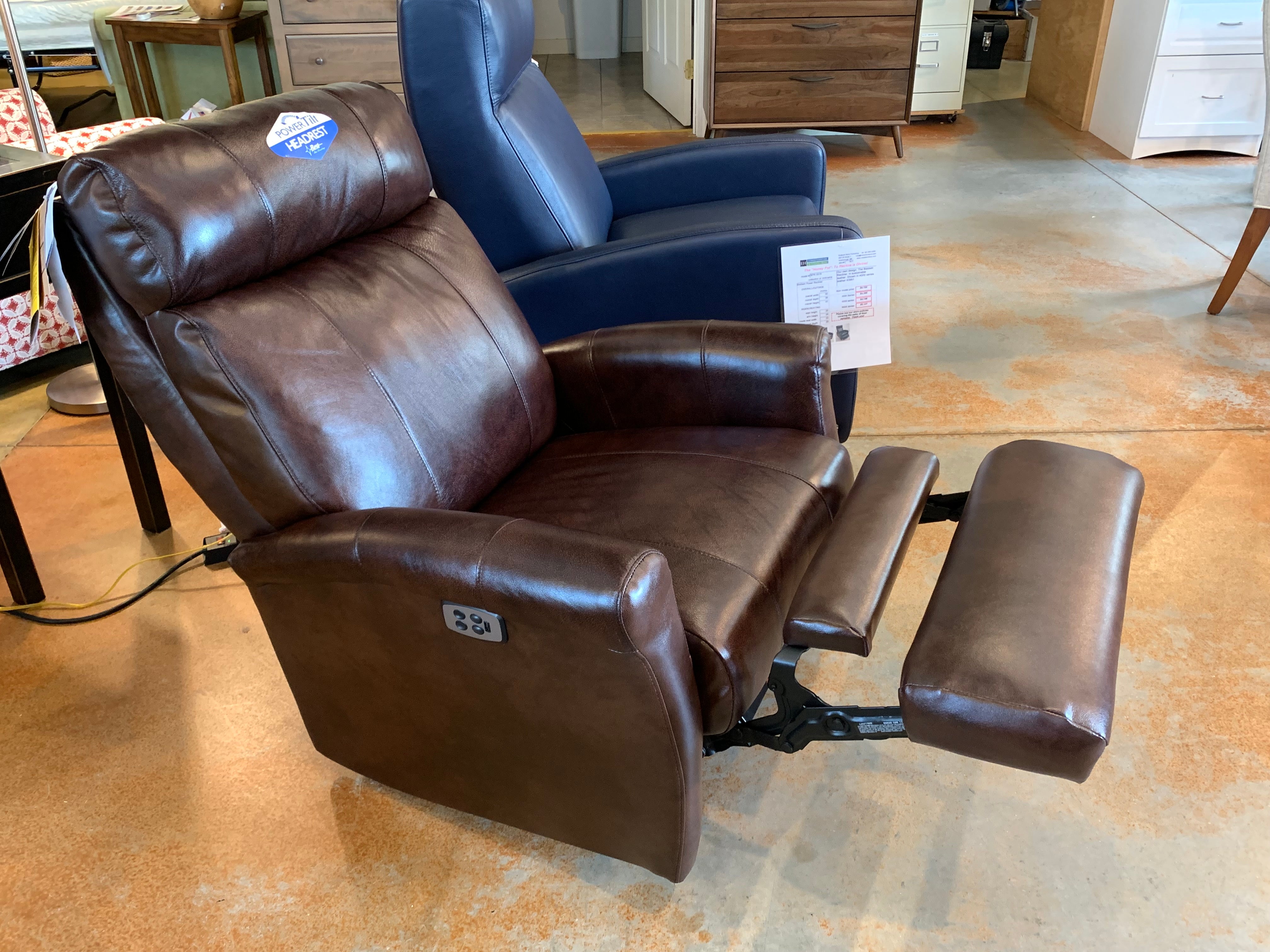 Compact Power Recliner Chair with Adjustable Headrest - Showroom Model - Perfect for Living Room, Home Theater & Office Relaxation