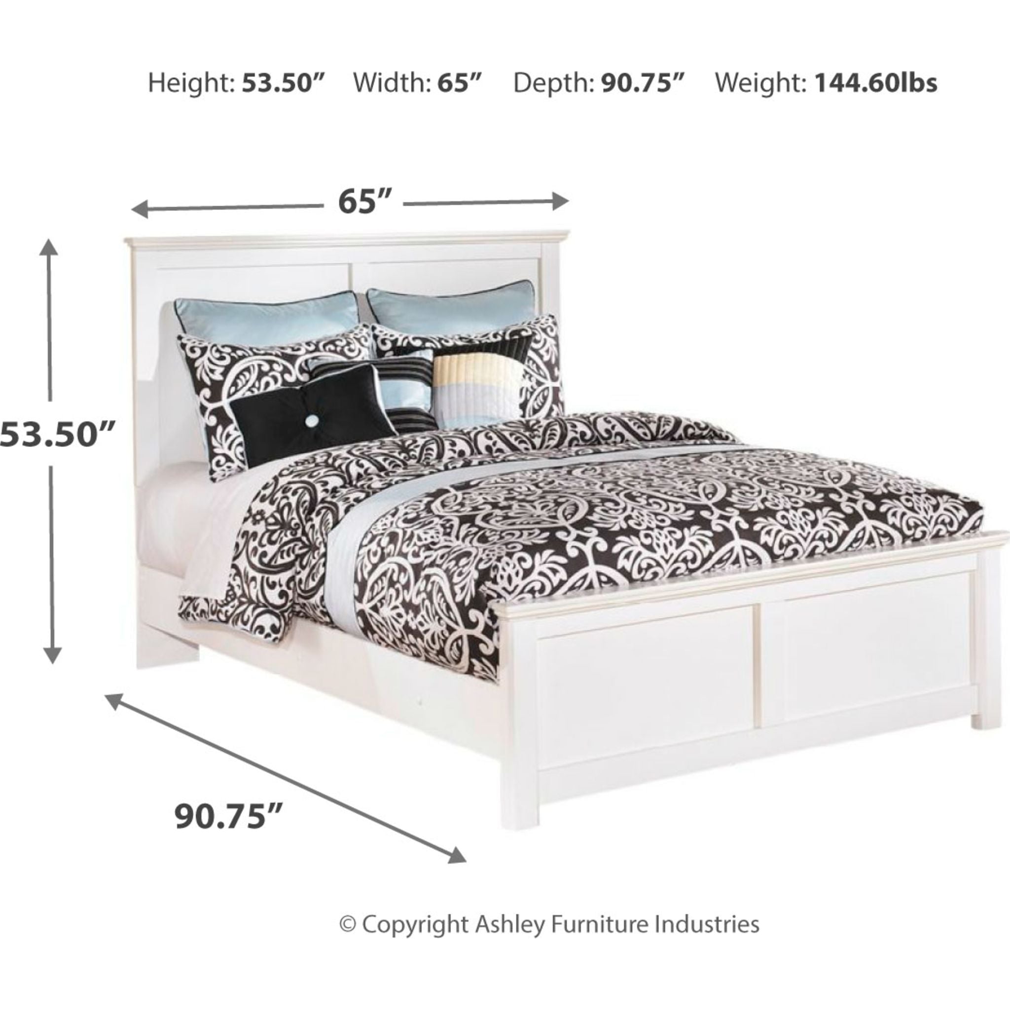 Bostwick Shoals 5-Piece Queen Size Bedroom Set - White Wooden Panel Bed Frame with Matching Furniture for Modern Home Decor | Perfect for Master Bedroom or Guest Room Setup