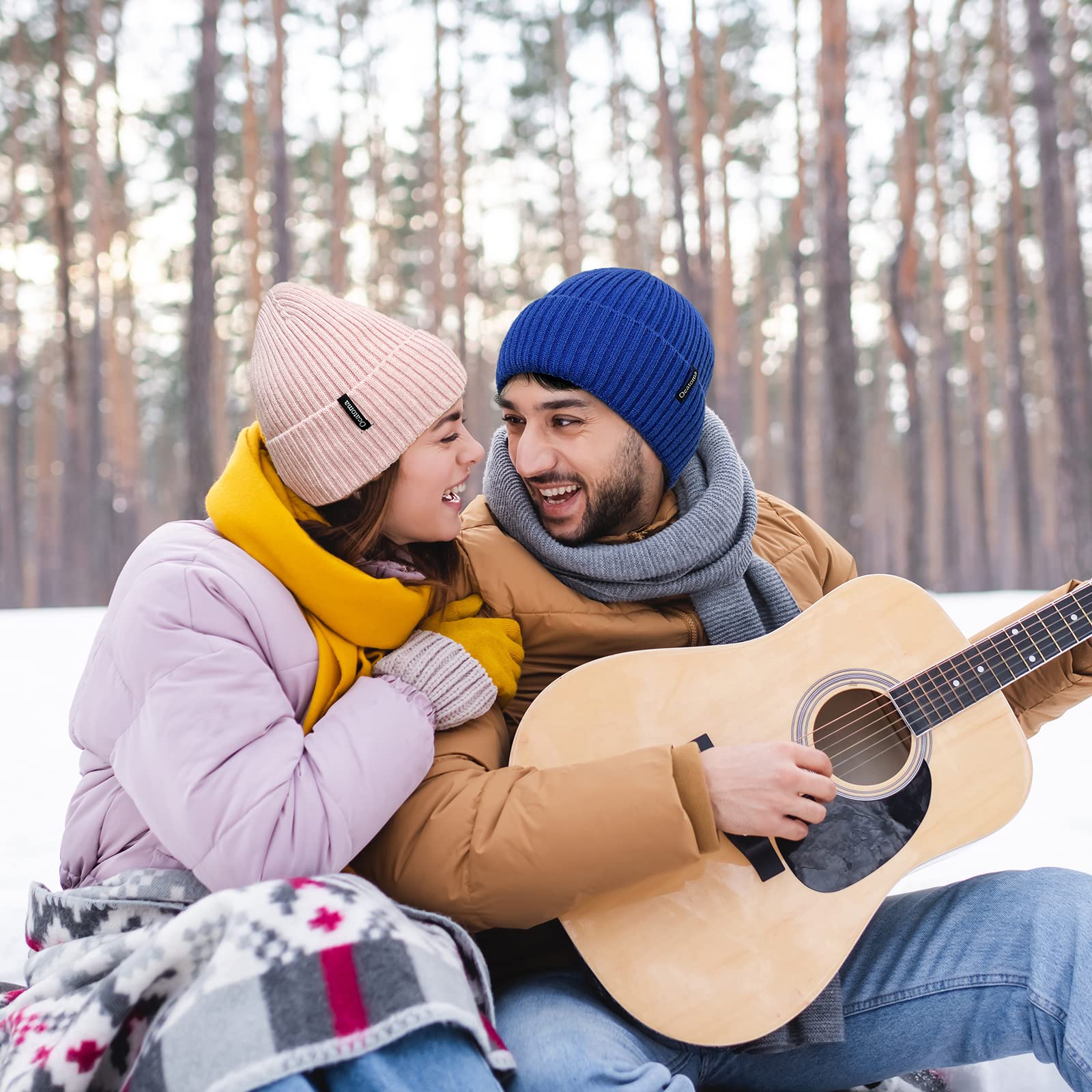 Ocatoma Unisex Beanie for Men & Women - Soft Warm Winter Knit Cuffed Hat for Skiing & Outdoor Activities - Cold Weather Accessory
