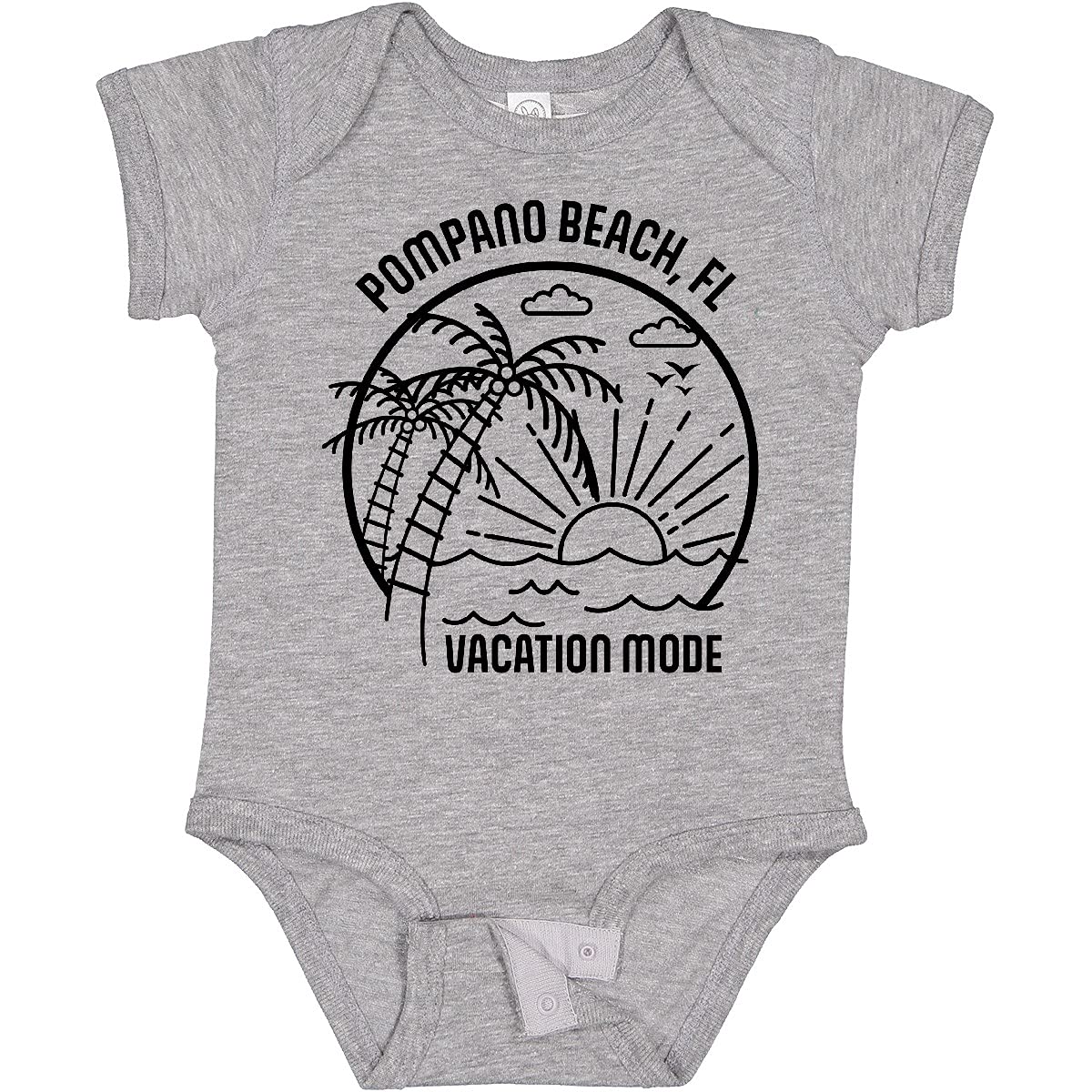 Inktastic Summer Vacation Mode Pompano Beach Florida Baby Bodysuit - Cute Florida Beach Outfit for Infants, Newborns & Toddlers | Perfect for Family Vacations, Beach Trips & Photo Shoots