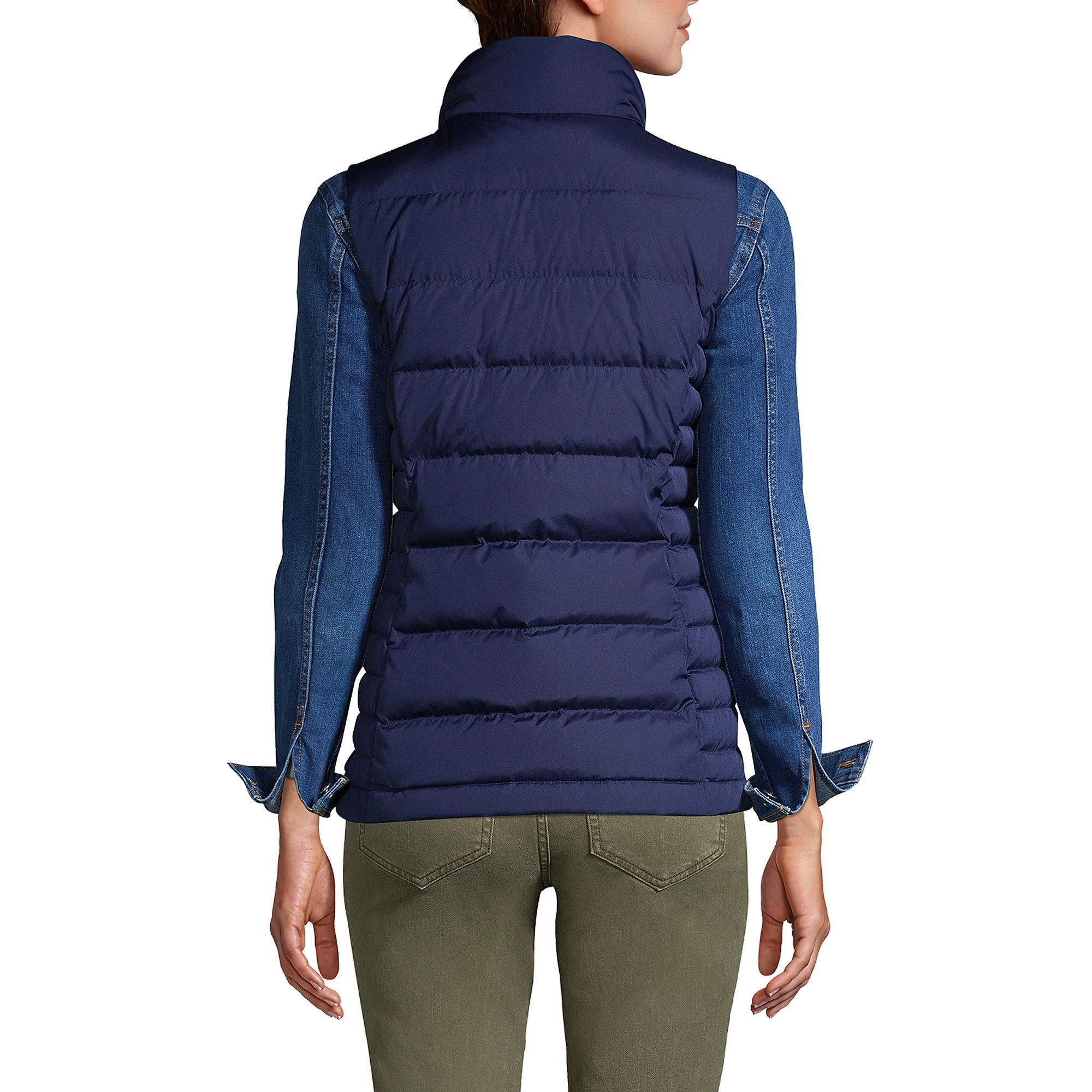 Lands' End Men's Down Puffer Vest - Lightweight Warm Winter Jacket for Outdoor Activities, Hiking & Casual Wear