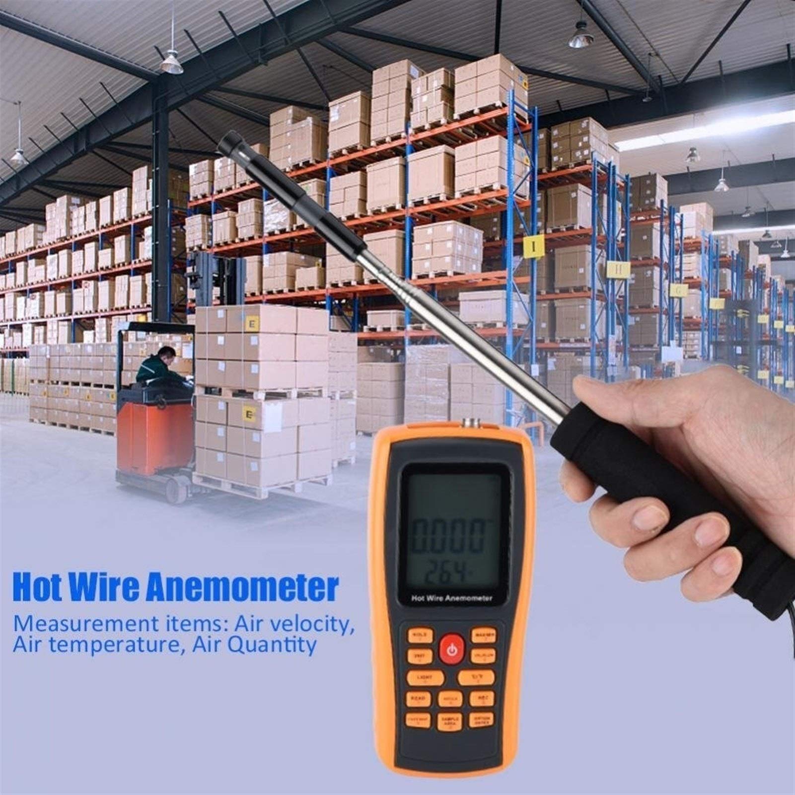 GM8903 Digital Handheld Anemometer - Portable Hot Wire Wind Speed & Temperature Gauge for Accurate Weather Data Collection | Perfect for Outdoor Activities, Sailing, Surfing, HVAC Testing & Scientific Research