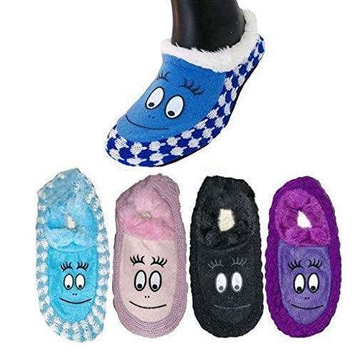 Krystle Kids Cute Knitted Winter Slipper Socks for Boys & Girls - Soft Rubber Sole Non-Slip Indoor Booties (Pink, Pack of 1) - Perfect for Cozy Home Wear & Holiday Gifts