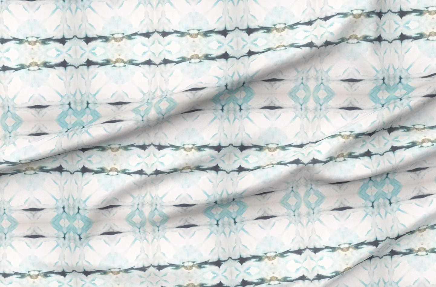 Teal Diamonds Aqua Green Shibori Pastel Printed Minky Fabric by The Yard - Soft Plush Fabric for Sewing Baby Blankets, Quilt Backing & DIY Plush Toys - Perfect for Nursery Decor & Handmade Gifts