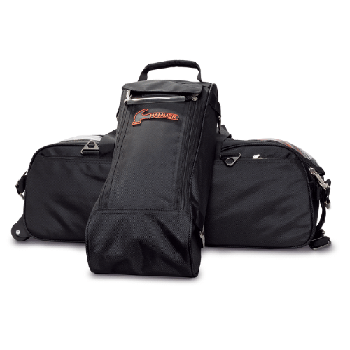Premium Slim Triple Tote with Shoe Pouch - Stylish Black Bowling Bag for Women | Perfect for Gym, Work, Travel & Everyday Use
