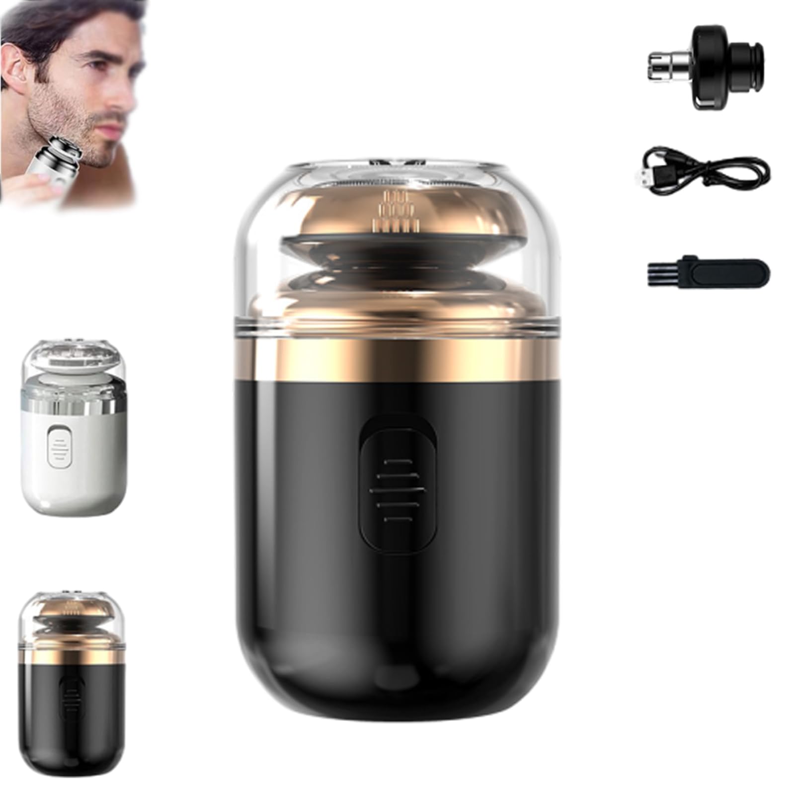 2024 Newest Unisex Mini Portable Electric Shaver - 2-in-1 Rechargeable & Waterproof Travel Razor for Men & Women | Perfect for Business Trips, Gym Bags & On-the-Go Grooming (Black)