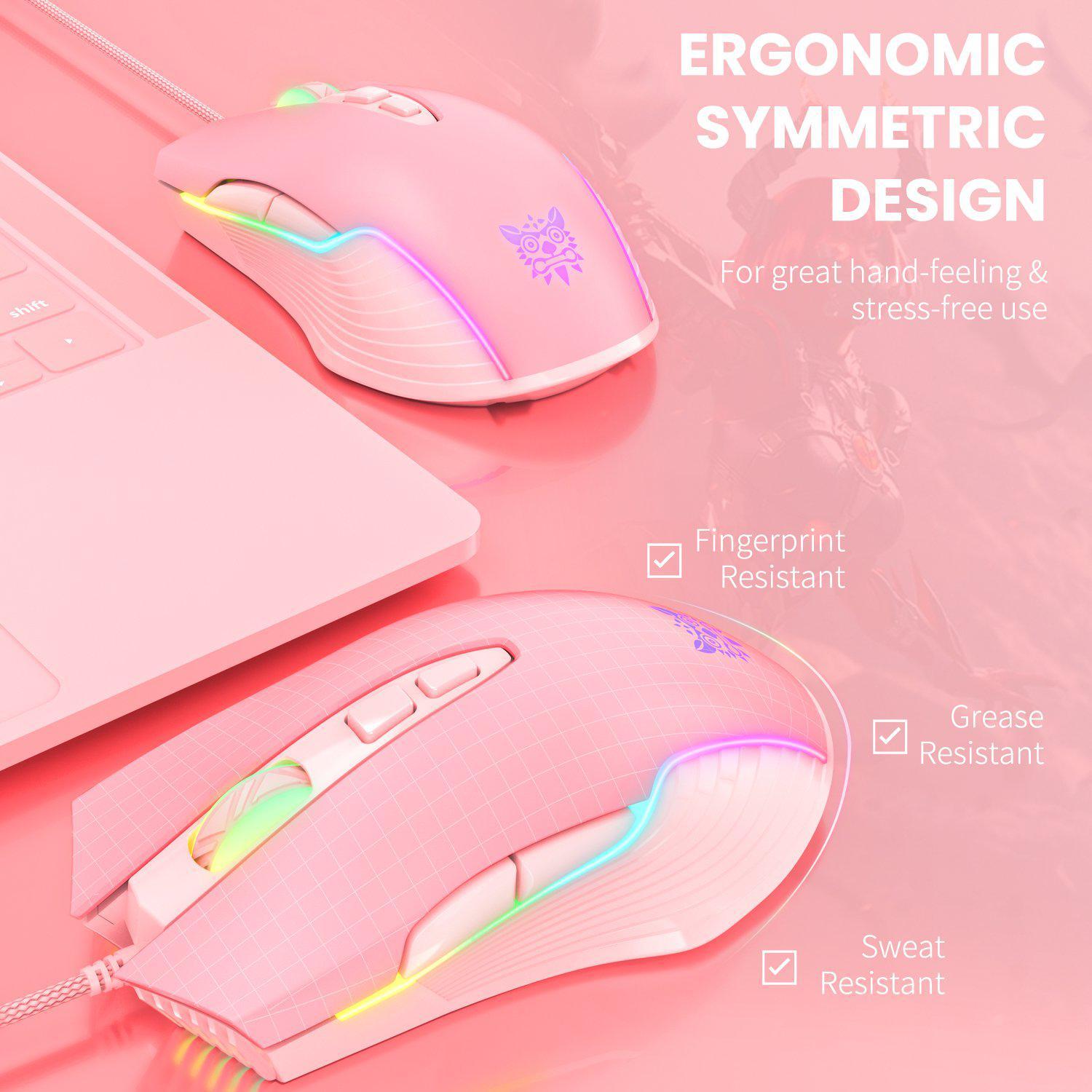 ONIKUMA CW905 6400 DPI Wired Gaming Mouse with RGB Breathing LED Lights - Perfect for PC Gaming, Esports & Office Work