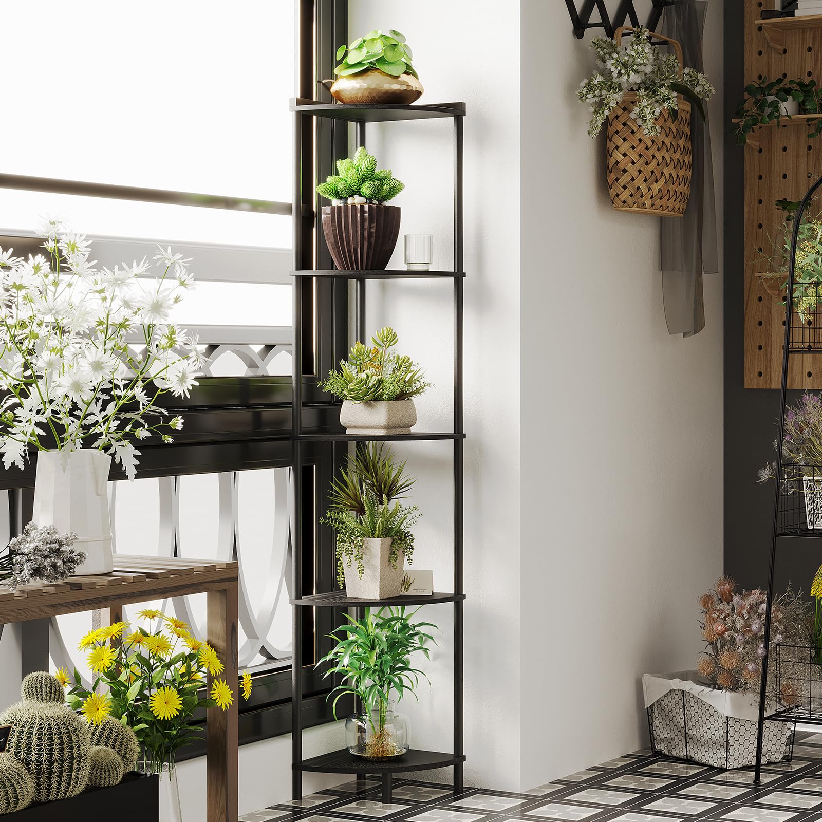 SUNMORY 5-Tier Corner Shelf Stand - 65