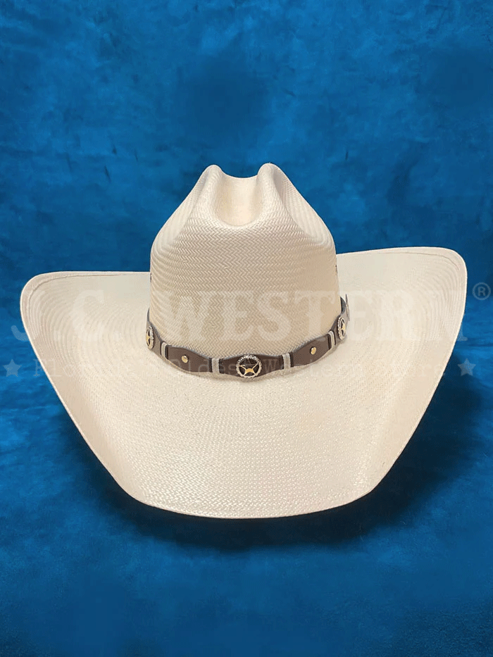 Larry Mahan MS2442OPLX 10X OPLIN Straw Cowboy Hat Ivory - Western Style Hat for Men & Women - Perfect for Rodeo, Country Music Festivals & Outdoor Adventures