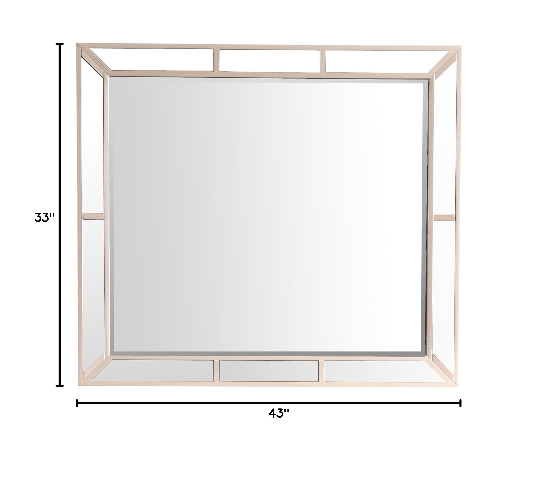 Hollywood Hills Modern Framed Dresser Mirror PF-G8100-M - Elegant Vanity Mirror for Bedroom, Bathroom & Dressing Room Decor
