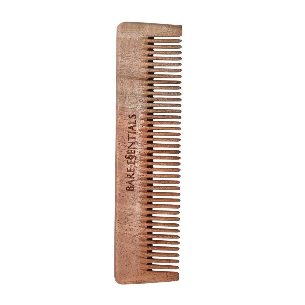 Organic Neem Wood Comb for Hair Care - Compact & Lightweight (17g) - Perfect for Travel, Detangling & Scalp Massage