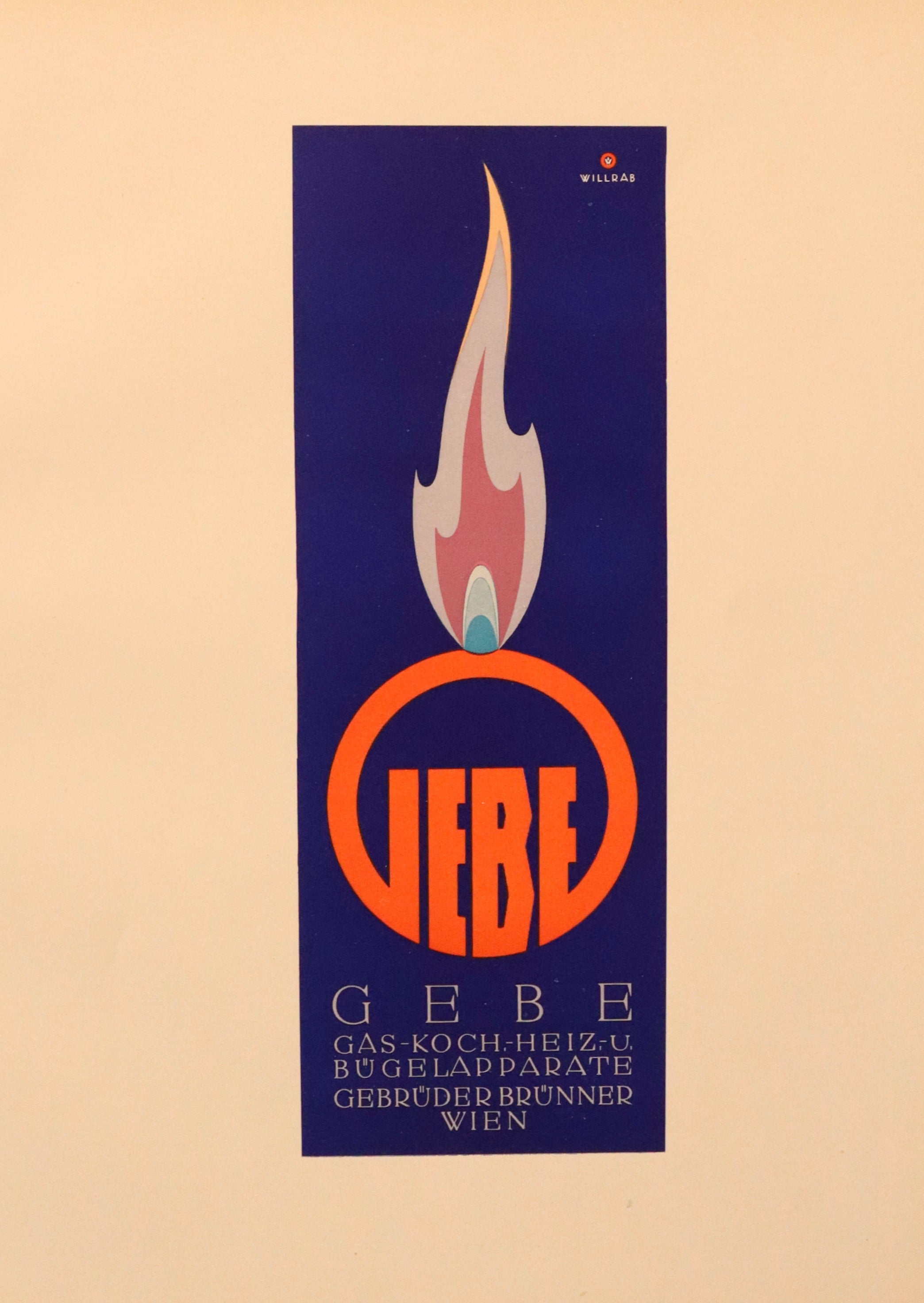 1923 Austrian Art Deco Poster 'Gebe Gas Willrab' - Vintage Home Decor, Office Wall Art & Collectible Memorabilia for Retro Enthusiasts